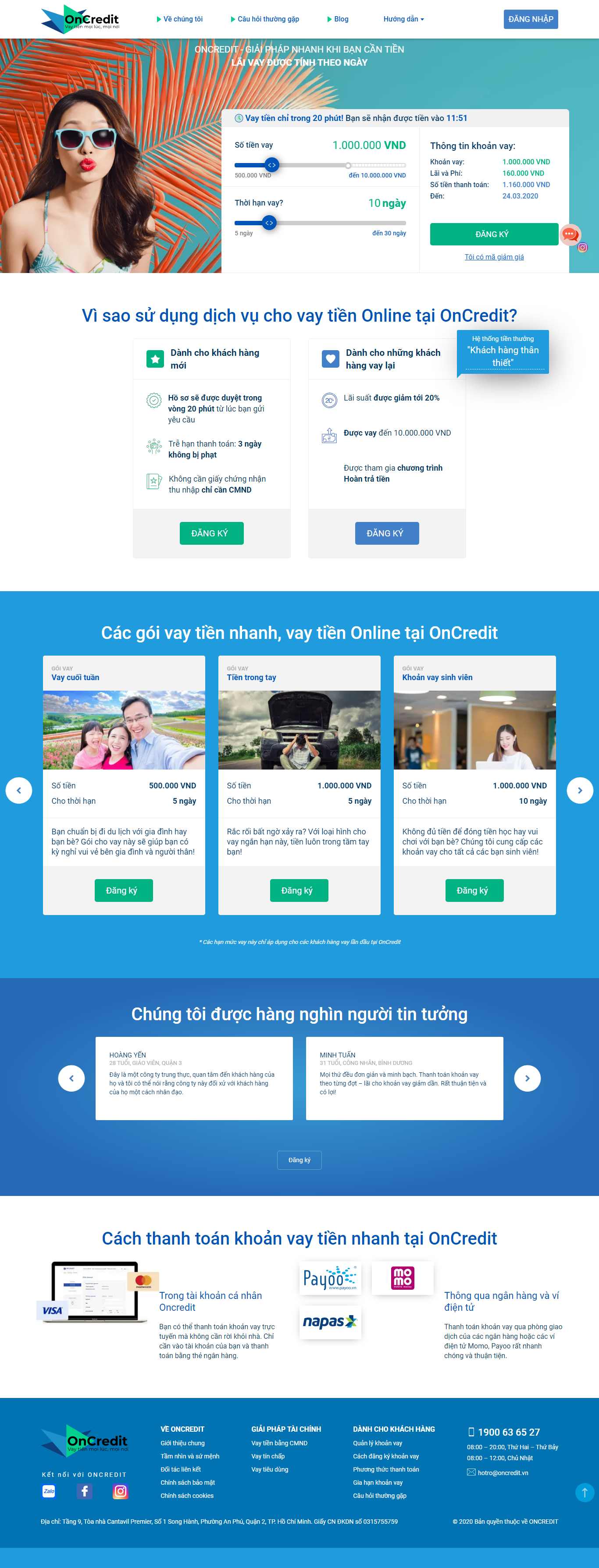 Thiết kế Website vay tín dụng - oncredit.vn - VietWebGroup.Vn