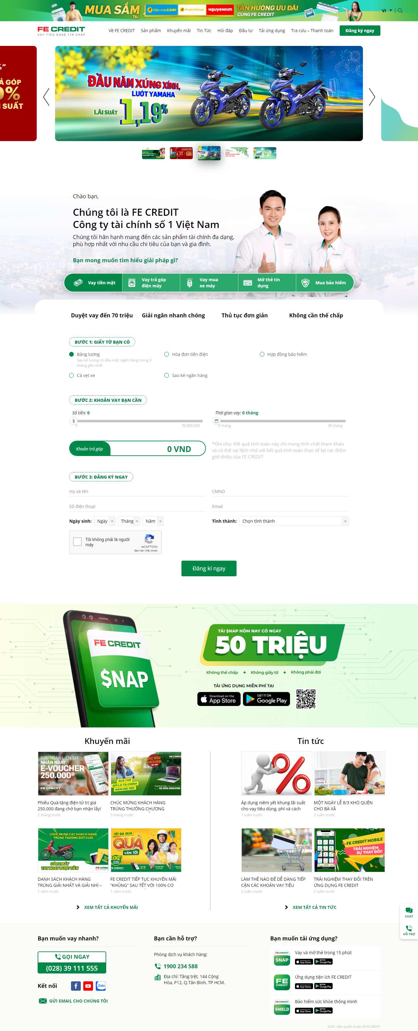 Thiết kế Website vay tín dụng - fecredit.com.vn - VietWebGroup.Vn