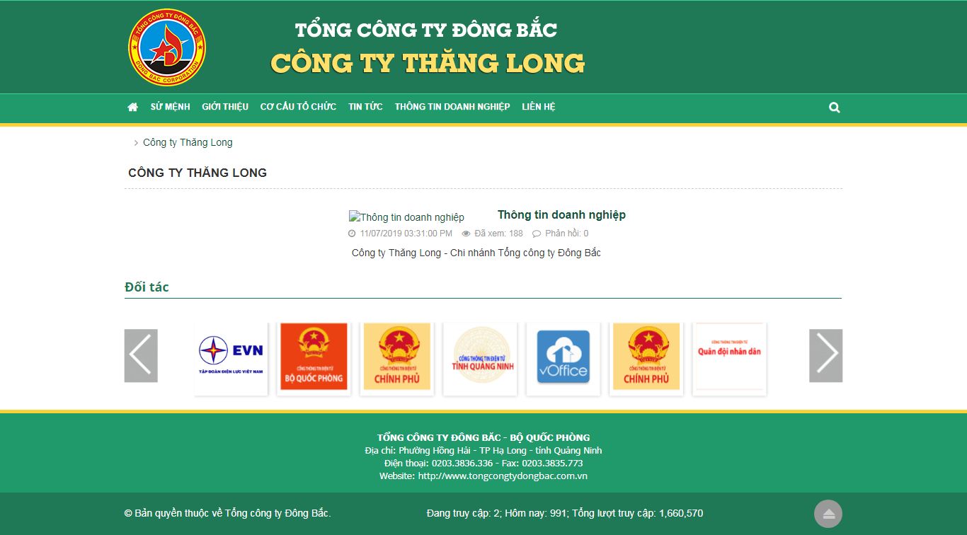 Thiết kế Website trang vàng doanh nghiệp - tongcongtydongbac.com.vn - VietWebGroup.Vn