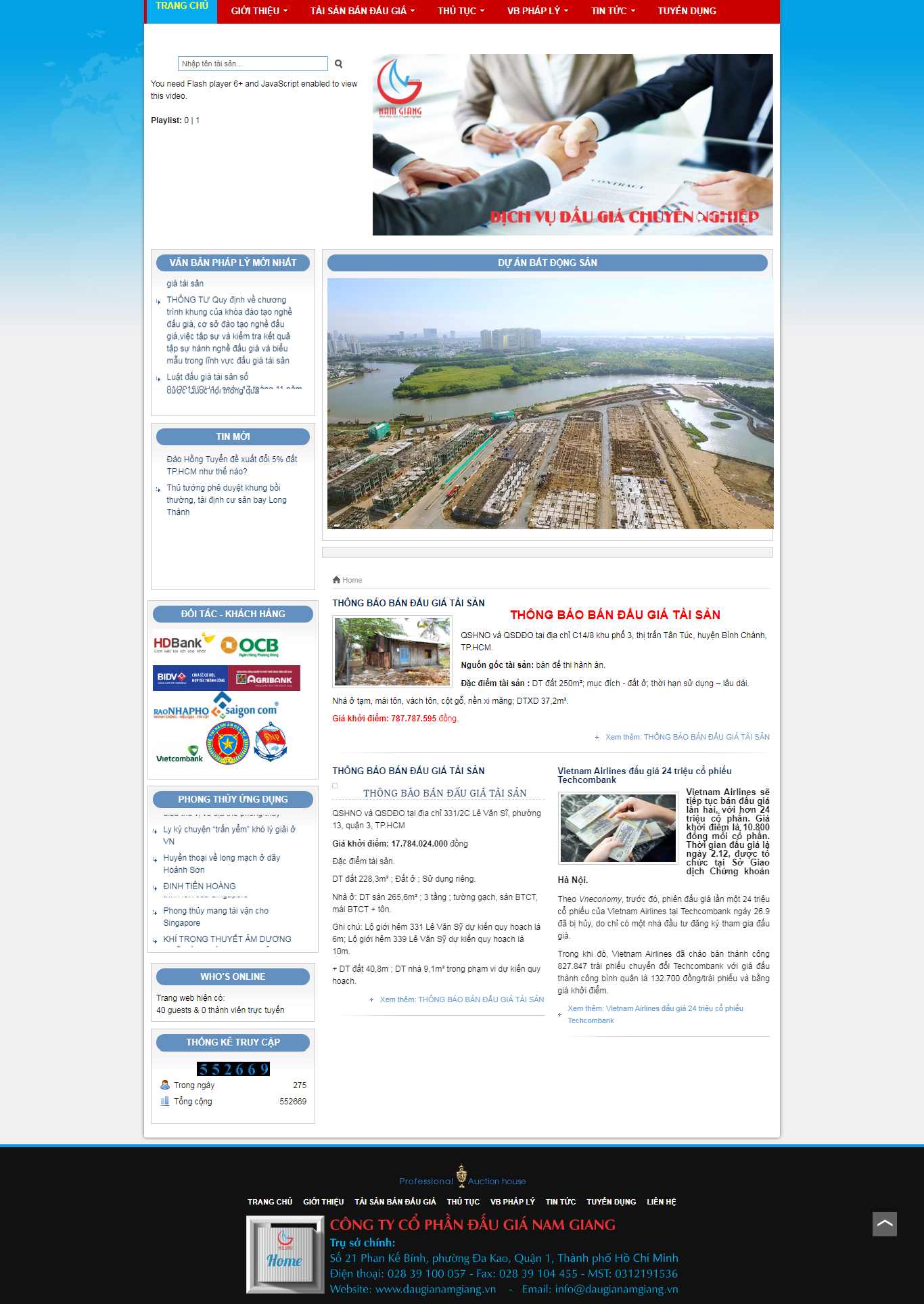 Thiết kế Website đấu giá - daugianamgiang.vn - VietWebGroup.Vn