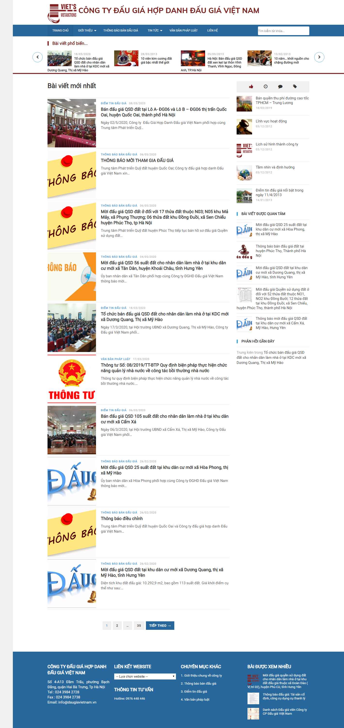 Thiết kế Website đấu giá - daugiavietnam.vn - VietWebGroup.Vn