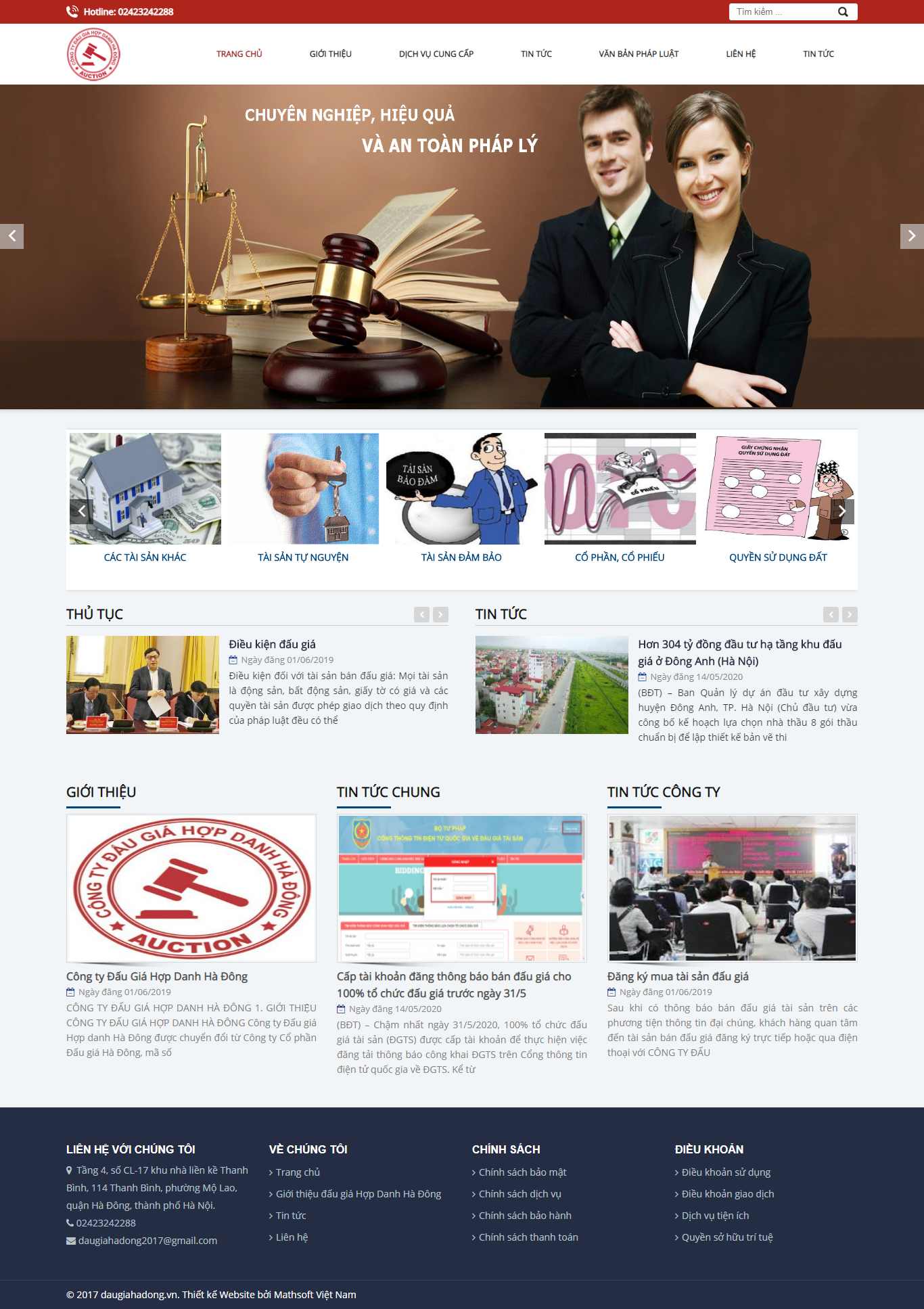 Thiết kế Website đấu giá - daugiahadong.vn - VietWebGroup.Vn