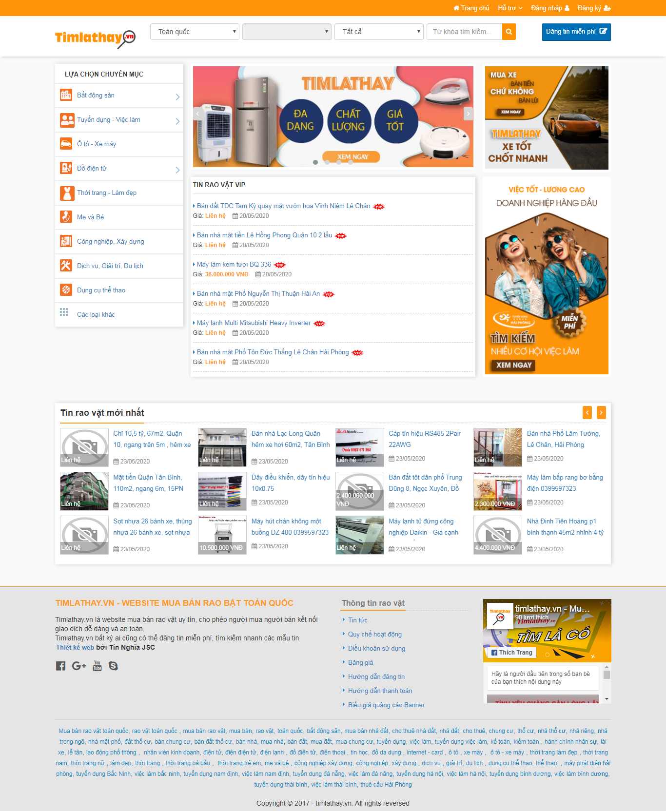 Thiết kế Website rao vặt - timlathay.vn - VietWebGroup.Vn
