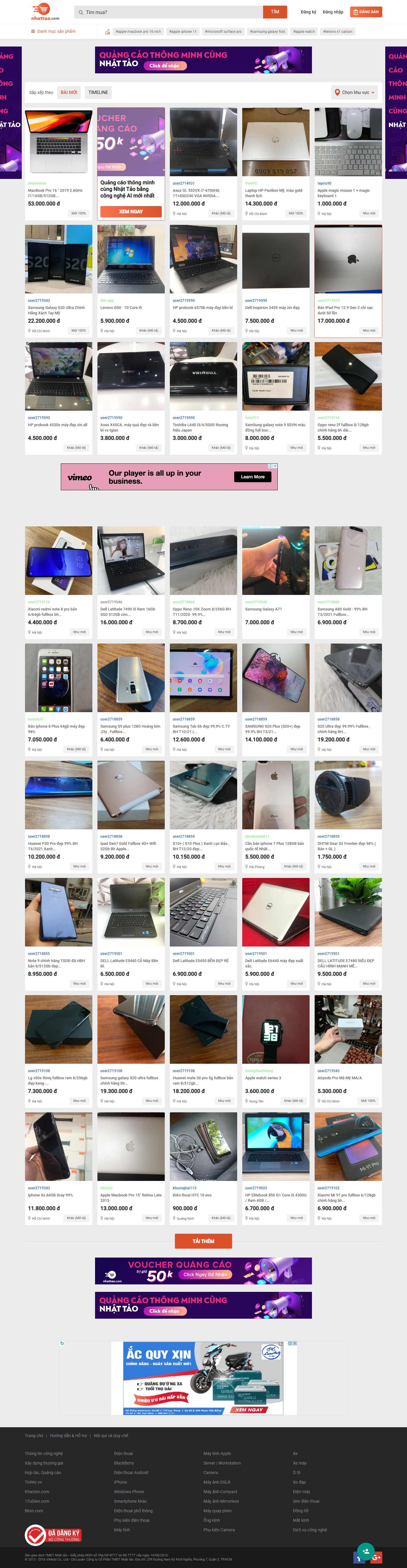 Thiết kế Website rao vặt - nhattao.com - VietWebGroup.Vn