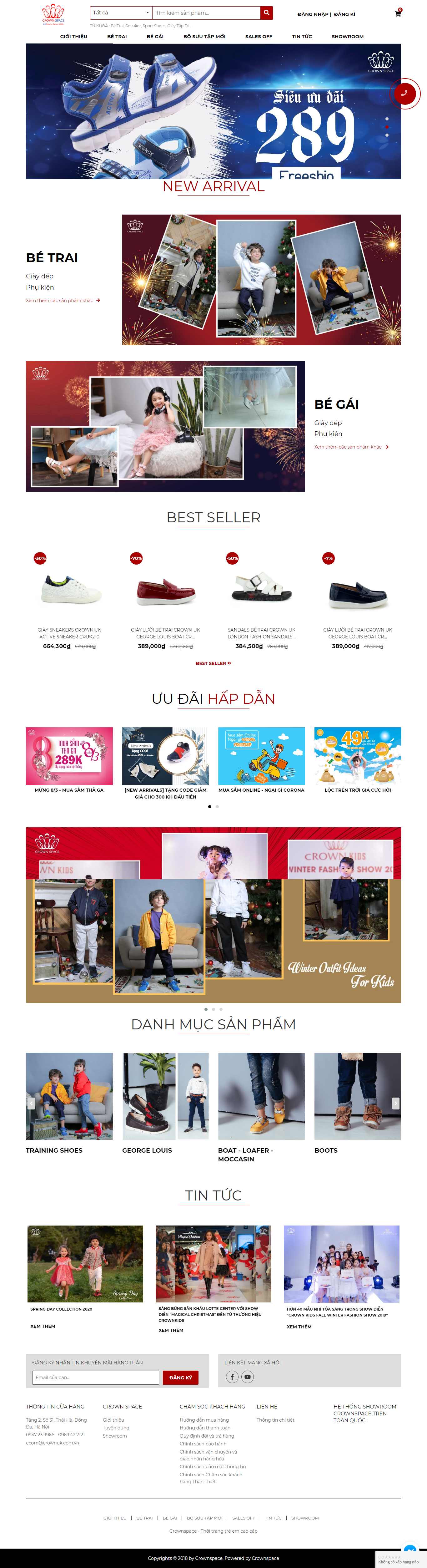 Thiết kế Website thời trang trẻ em - crownspace.vn - VietWebGroup.Vn