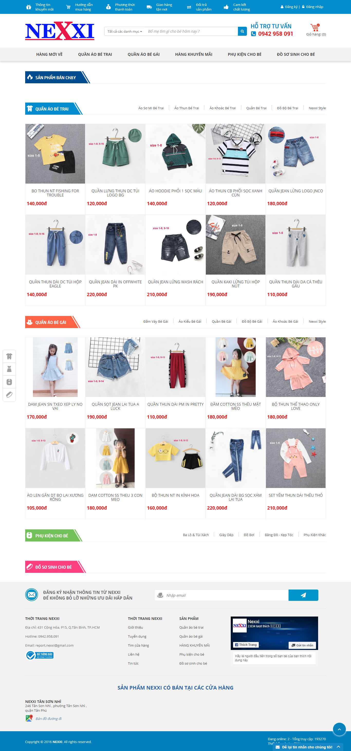Thiết kế Website thời trang trẻ em - nexxi.vn - VietWebGroup.Vn