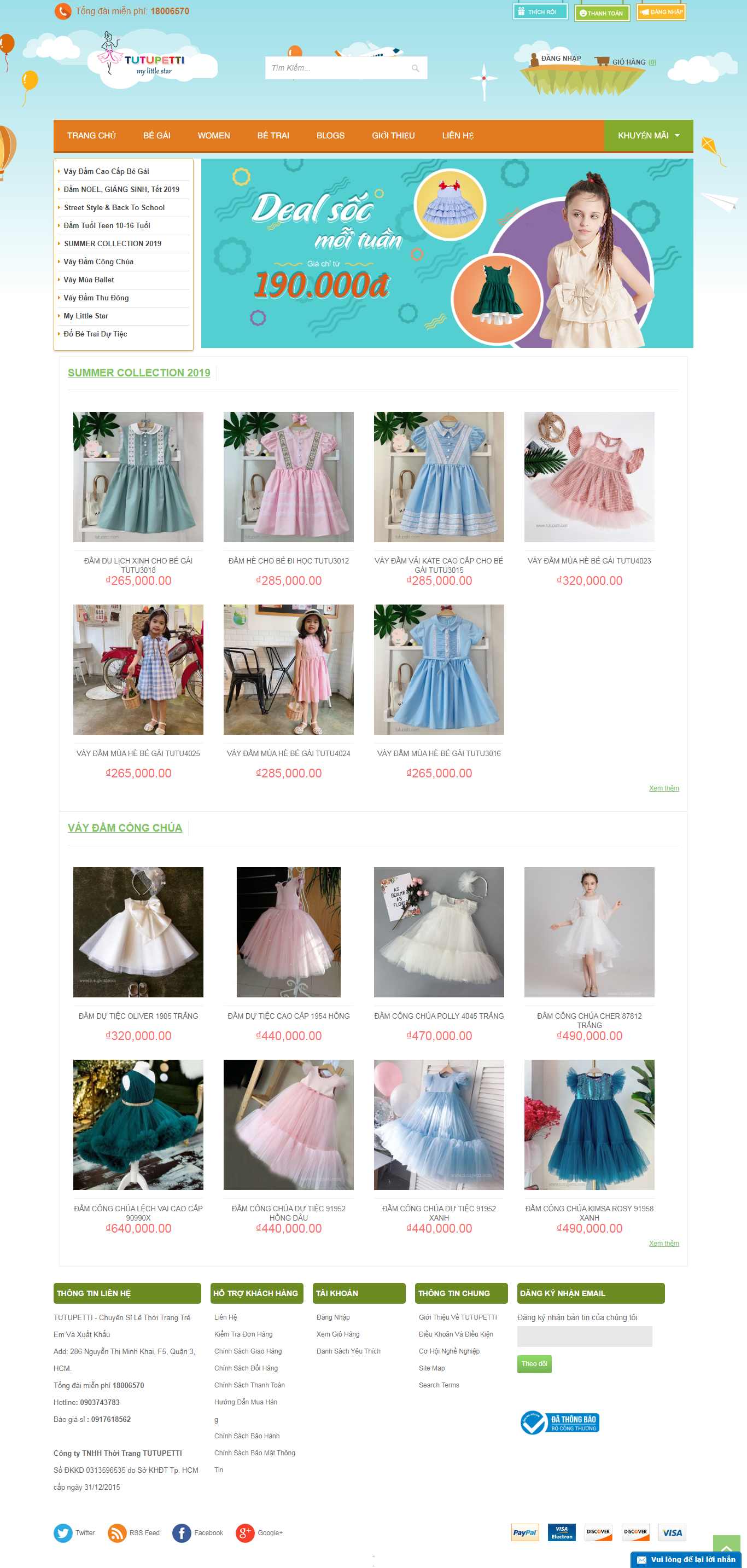 Thiết kế Website thời trang trẻ em - tutupetti.com - VietWebGroup.Vn