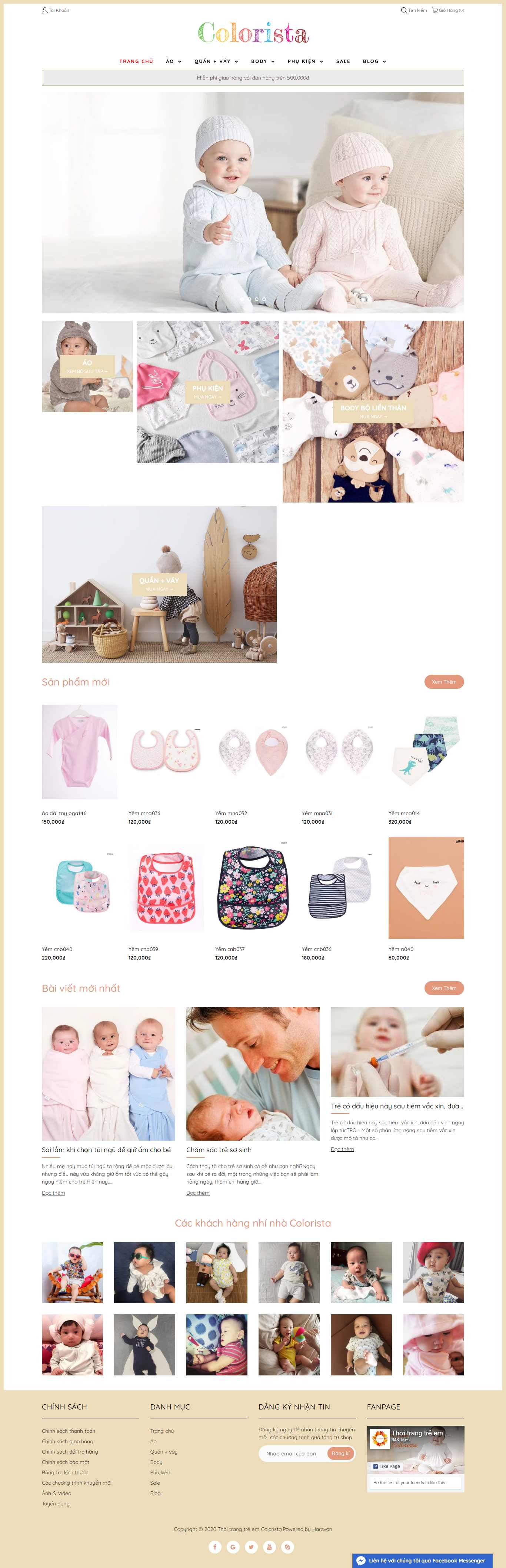 Thiết kế Website thời trang trẻ em - colorista.vn - VietWebGroup.Vn