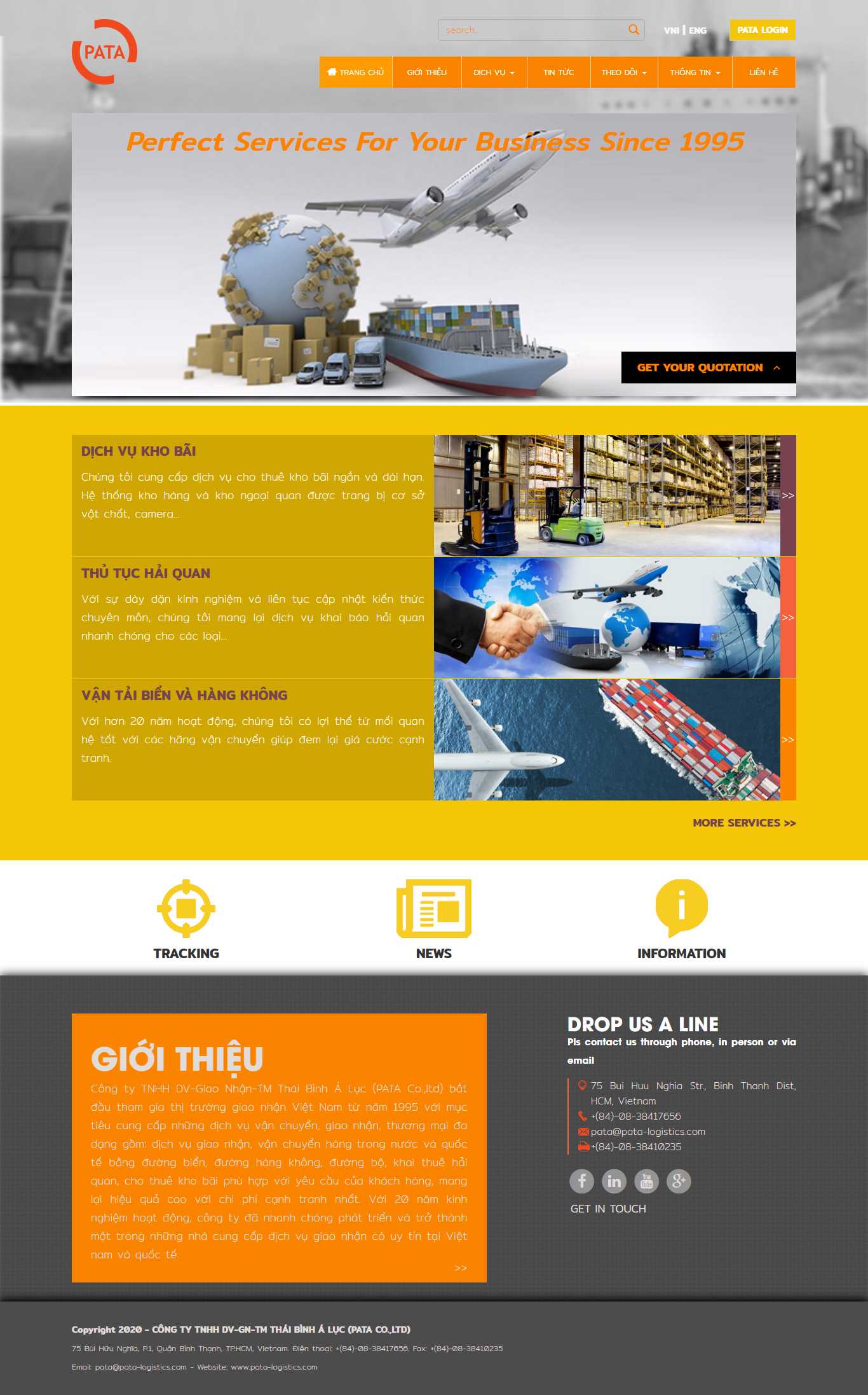 Thiết kế Website kho bãi - pata-logistics.com - VietWebGroup.Vn