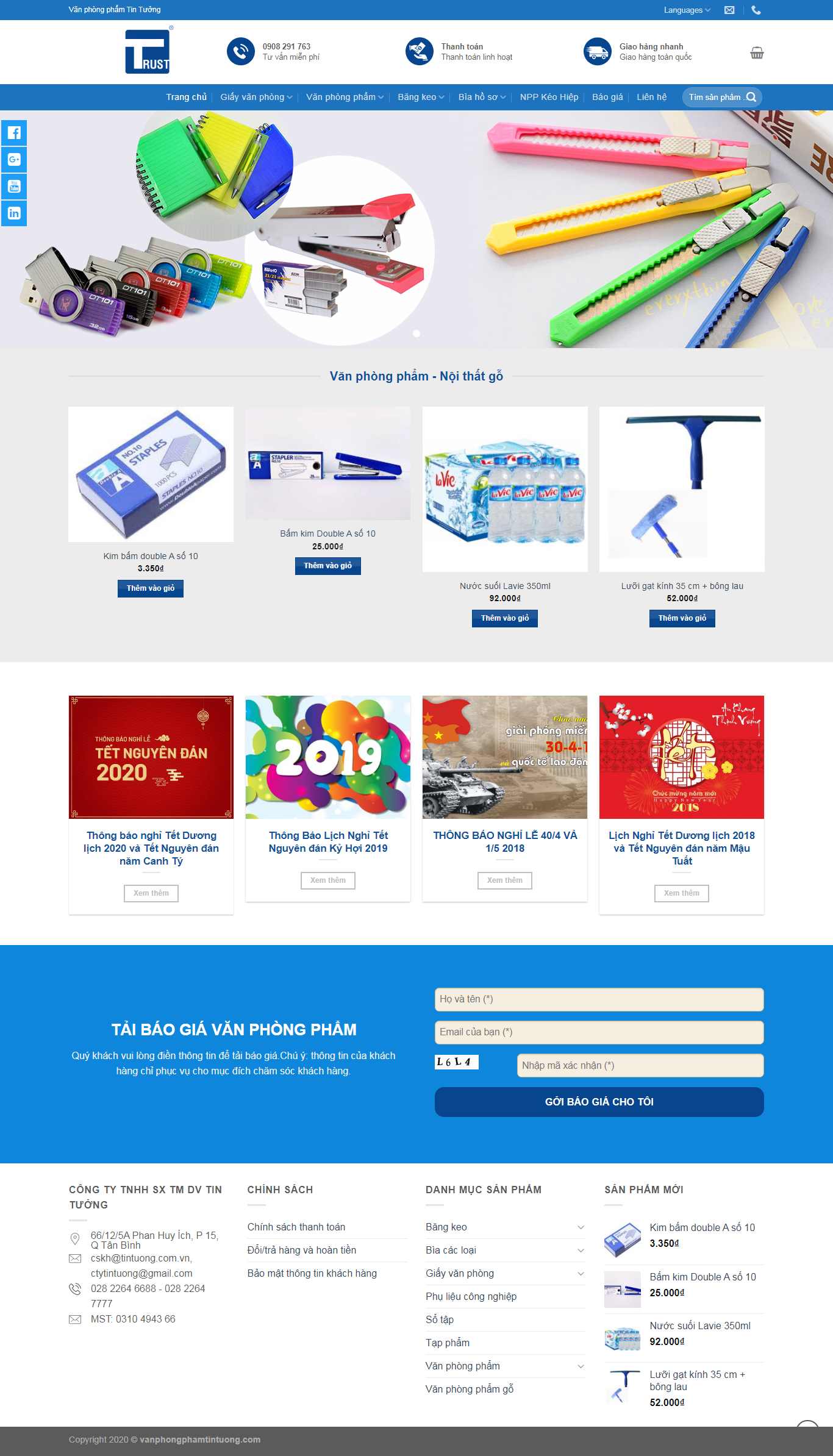 Thiết kế Website văn phòng phẩm - vanphongphamtintuong.com - VietWebGroup.Vn