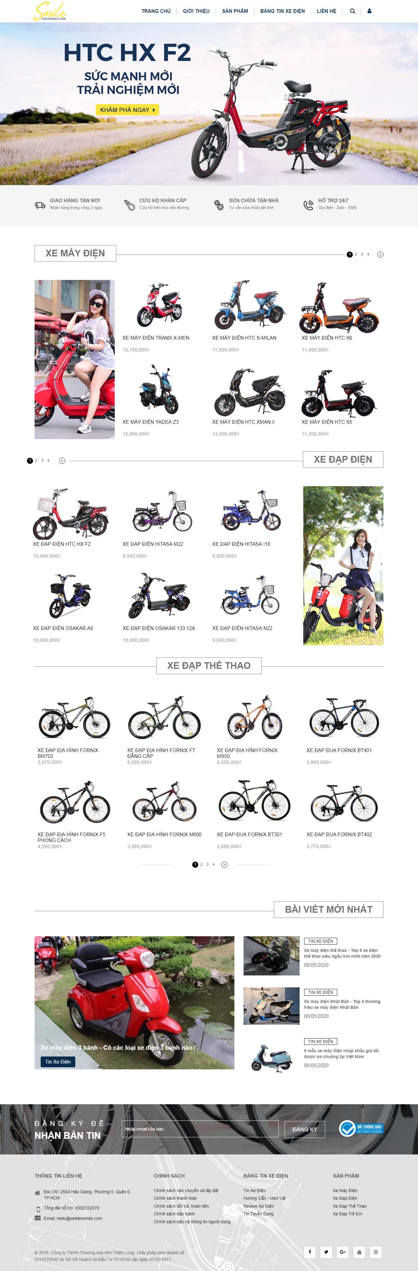 Thiết kế Website xe máy điện - xediensmile.com - VietWebGroup.Vn