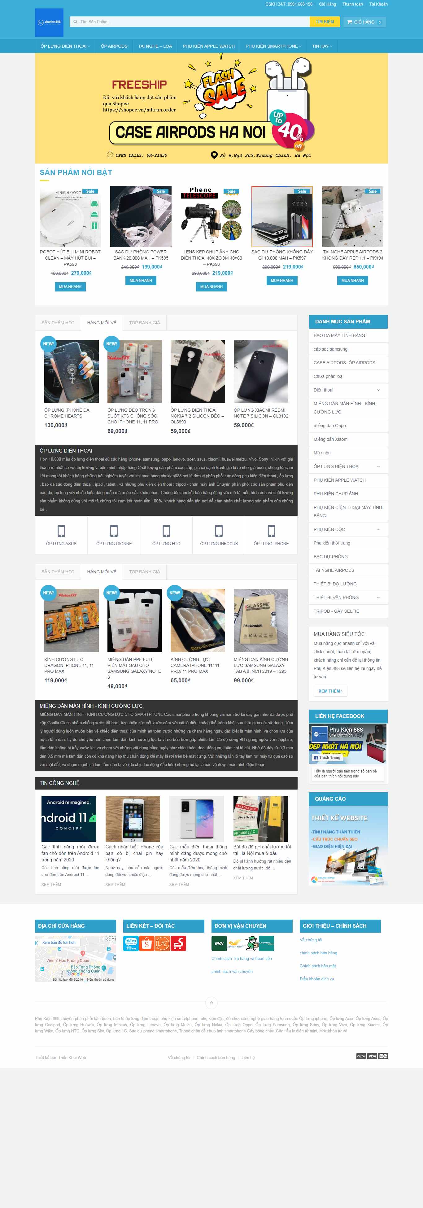 Thiết kế Website phụ kiện điện thoại - phukien888.vn - VietWebGroup.Vn
