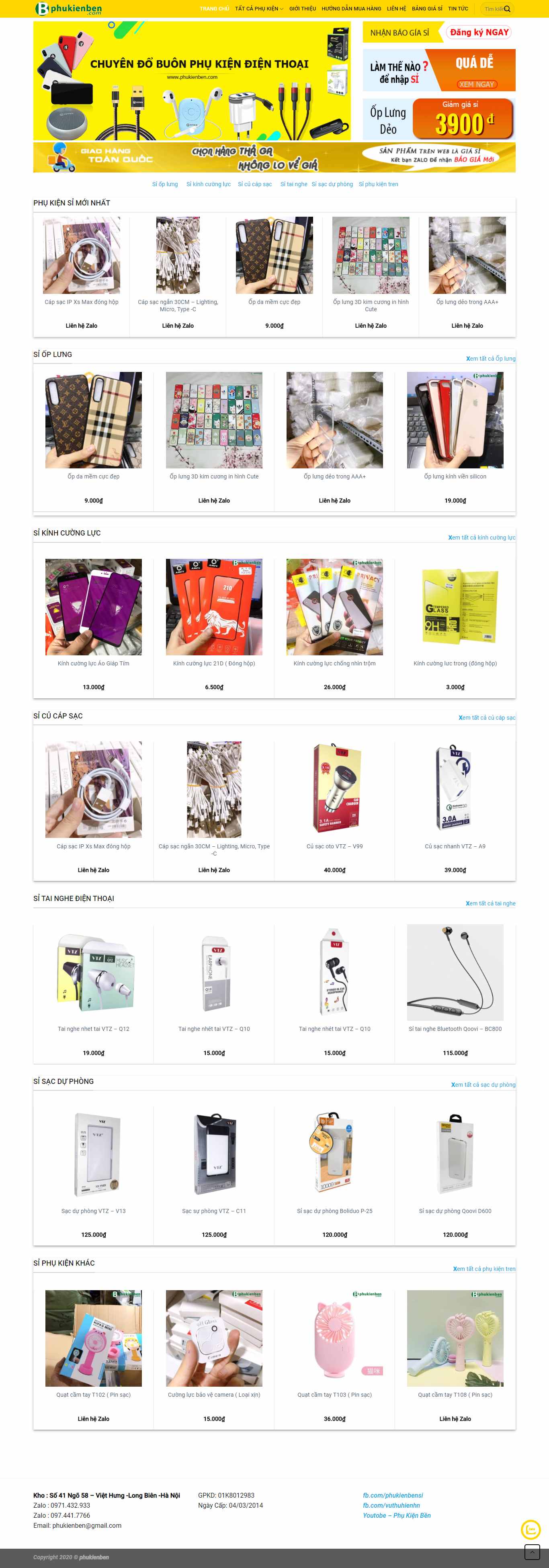 Thiết kế Website phụ kiện điện thoại - phukienben.com - VietWebGroup.Vn