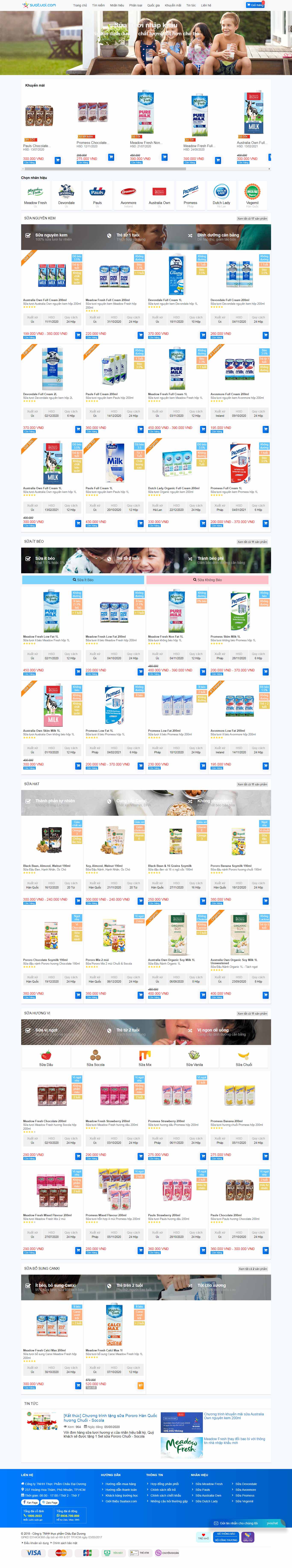 Thiết kế Website bán sữa - suatuoi.com - VietWebGroup.Vn