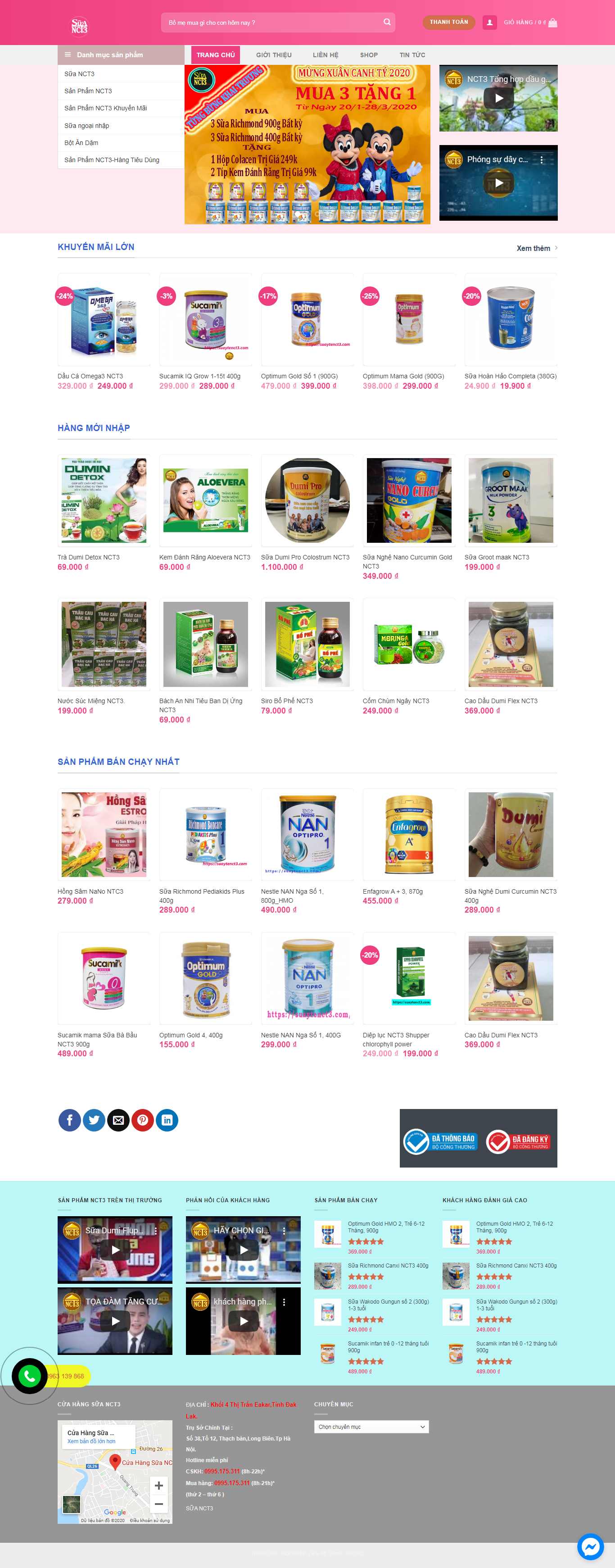 Thiết kế Website bán sữa - suanct3.com - VietWebGroup.Vn