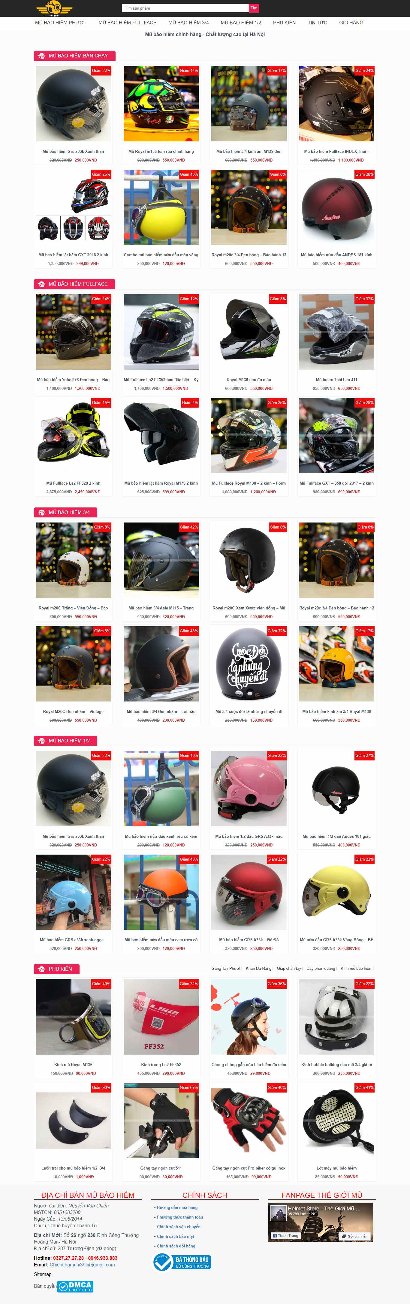 Thiết kế Website mũ bảo hiểm - thegioimu.com.vn - VietWebGroup.Vn
