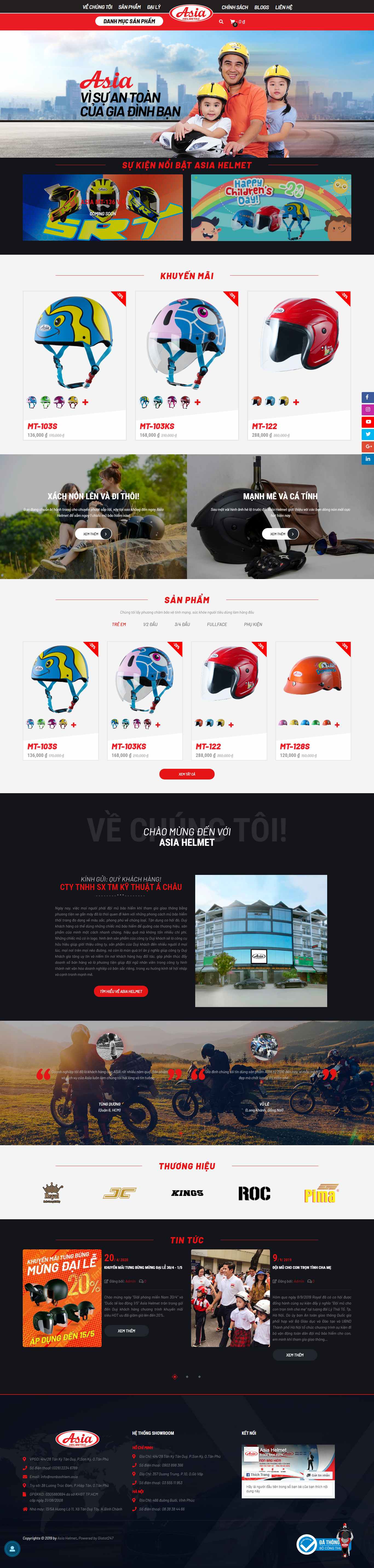 Thiết kế Website mũ bảo hiểm - asiahelmet.com - VietWebGroup.Vn