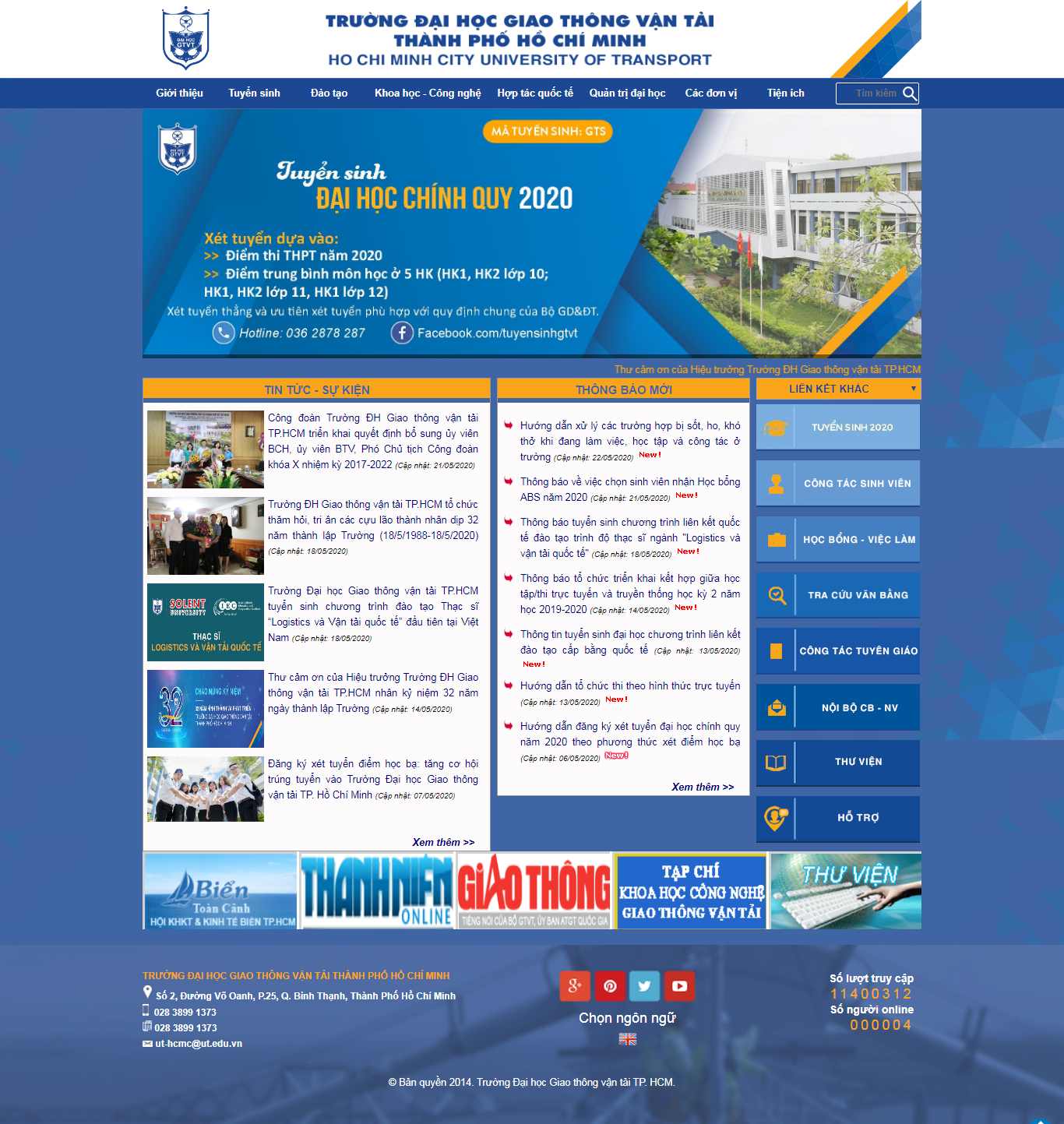 Thiết kế Website trường học - ut.edu.vn - VietWebGroup.Vn