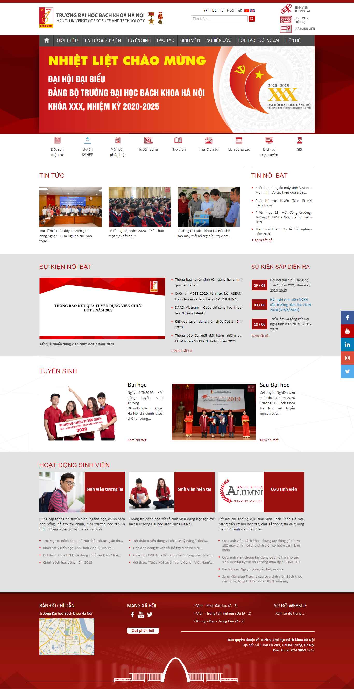 Thiết kế Website trường học - www.hust.edu.vn - VietWebGroup.Vn