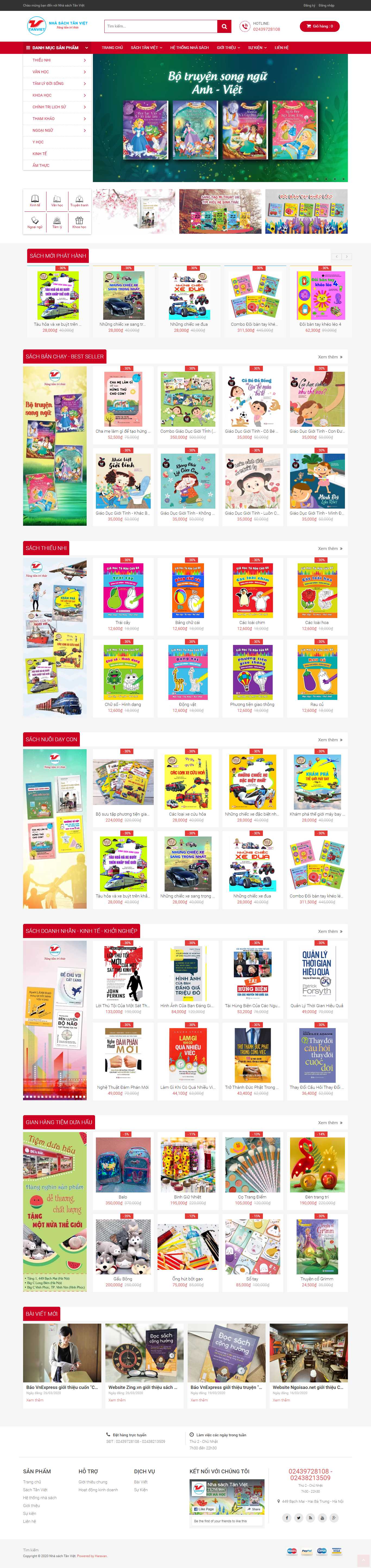 Thiết kế Website nhà sách - tanvietbooks.com.vn - VietWebGroup.Vn