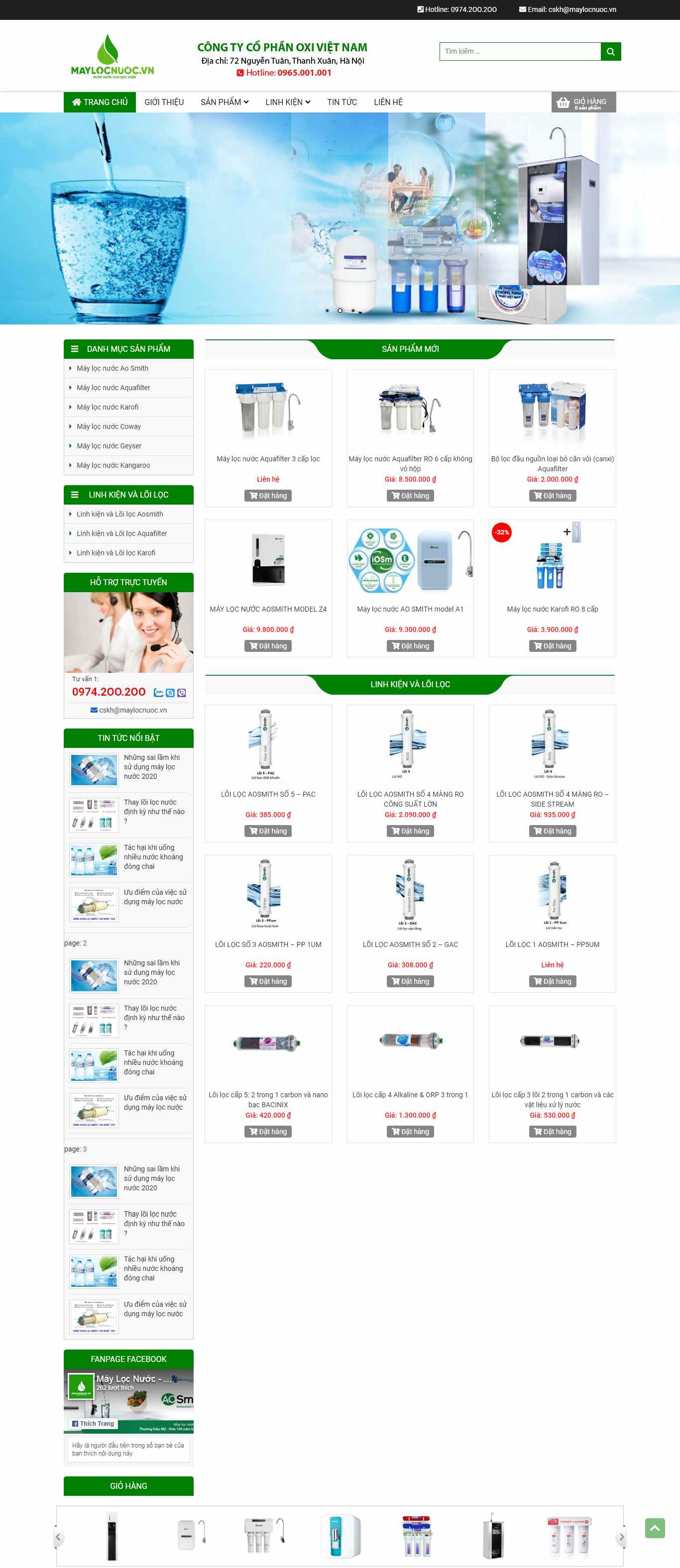 Thiết kế Website máy lọc nước - maylocnuoc.vn - VietWebGroup.Vn