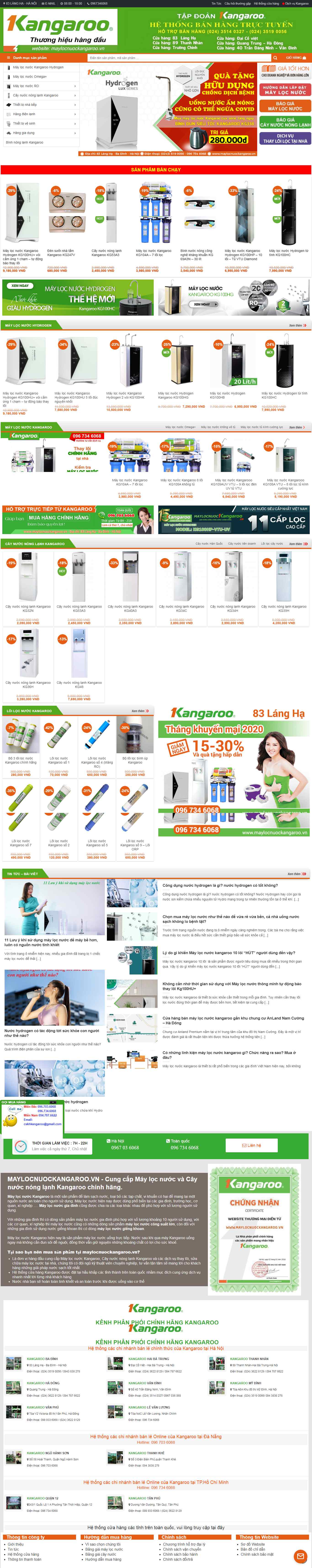 Thiết kế Website máy lọc nước - maylocnuockangaroo.vn - VietWebGroup.Vn
