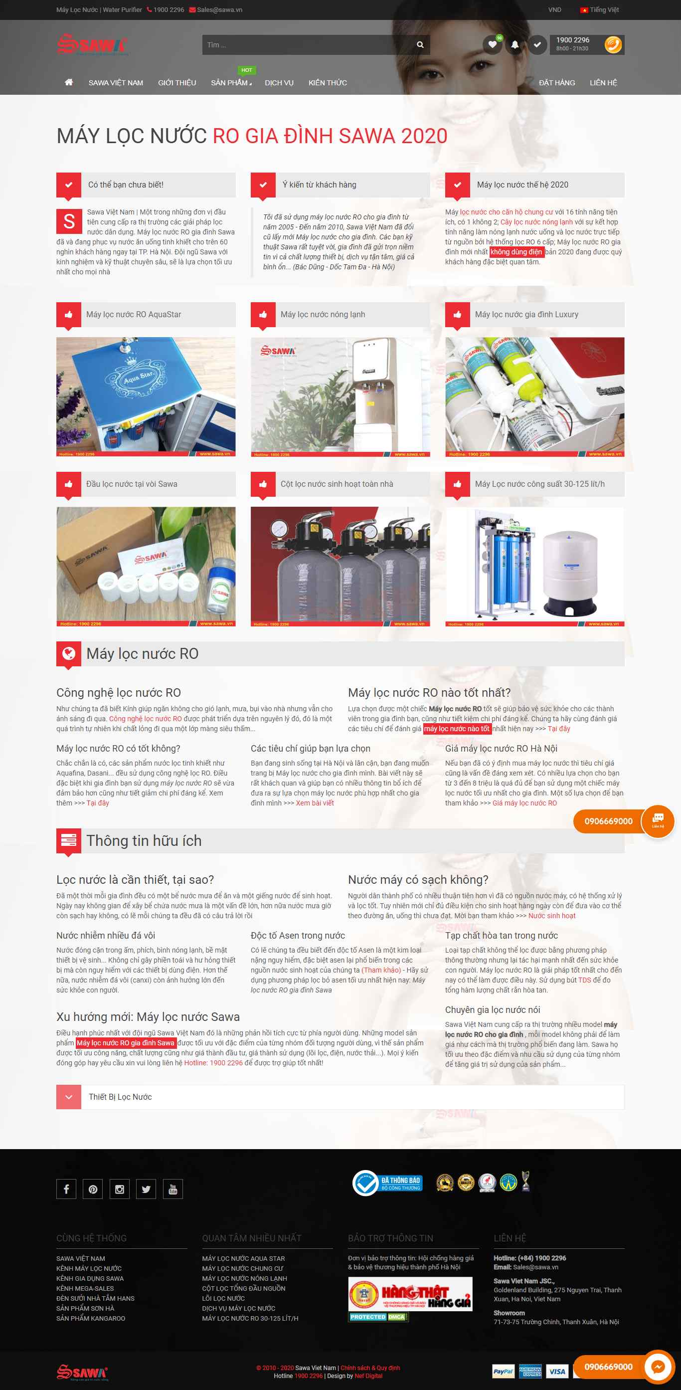 Thiết kế Website máy lọc nước - maylocnuoc.sawa.vn - VietWebGroup.Vn