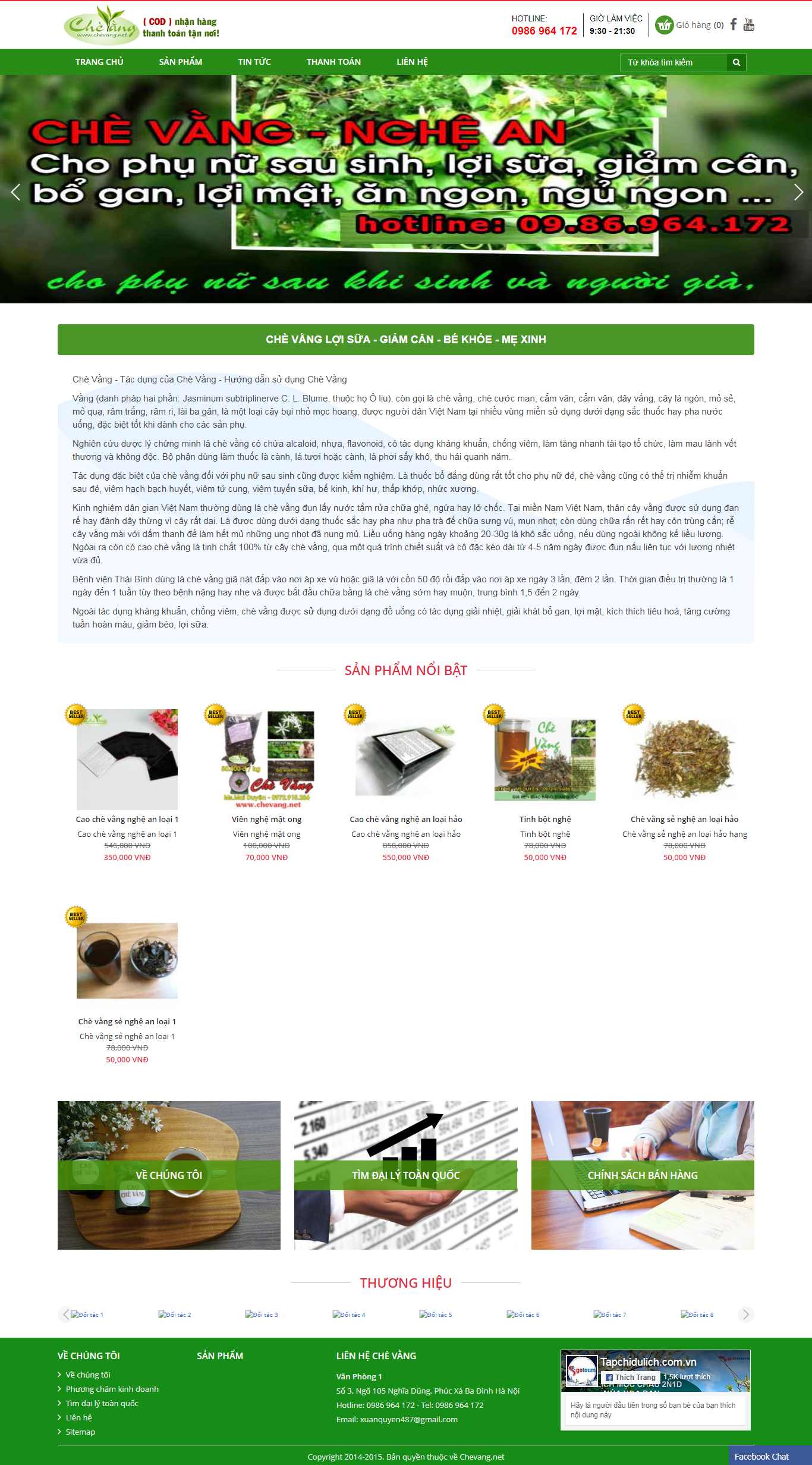 Thiết kế Website bán chè - www.chevang.net - VietWebGroup.Vn