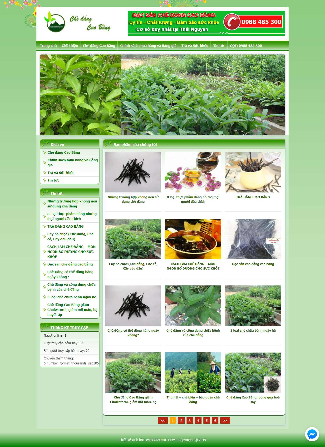 Thiết kế Website bán chè - chedangcaobang.com - VietWebGroup.Vn