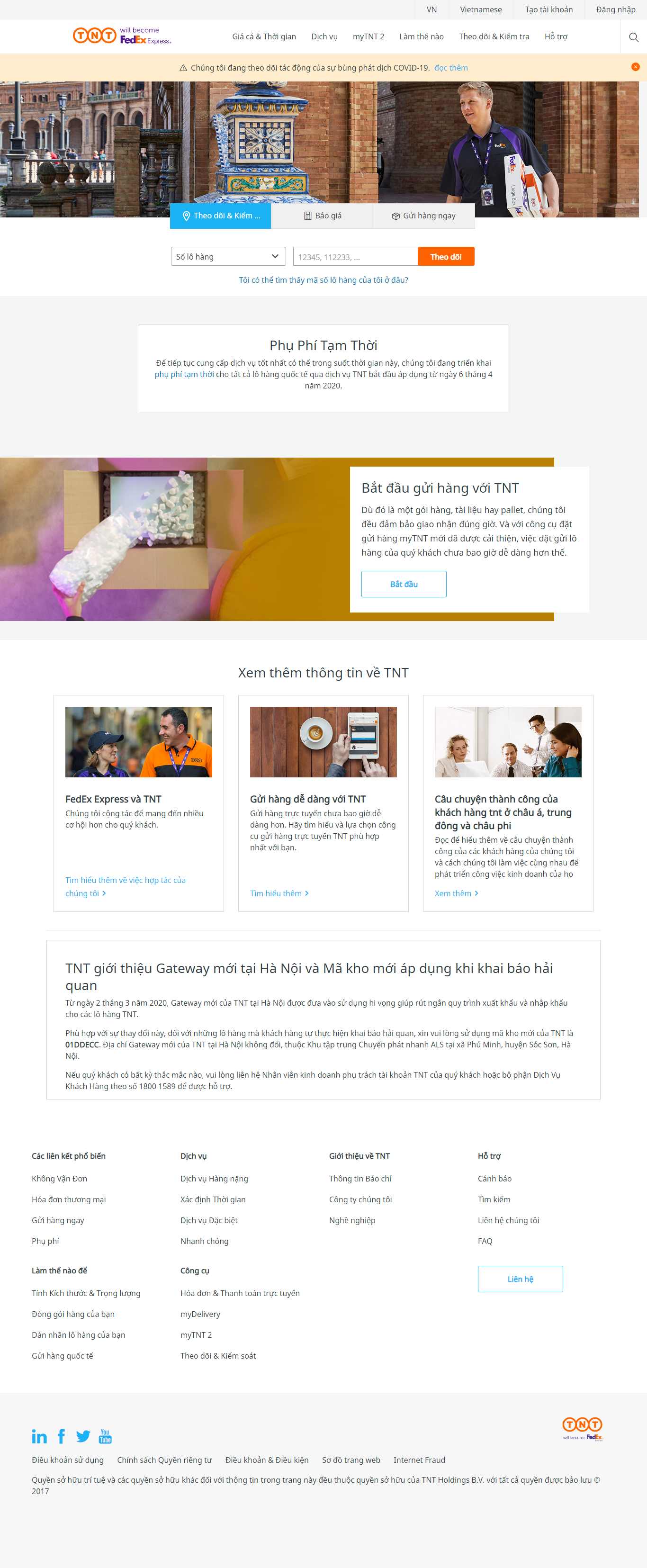 Thiết kế Website chuyển phát nhanh - www.tnt.com - VietWebGroup.Vn