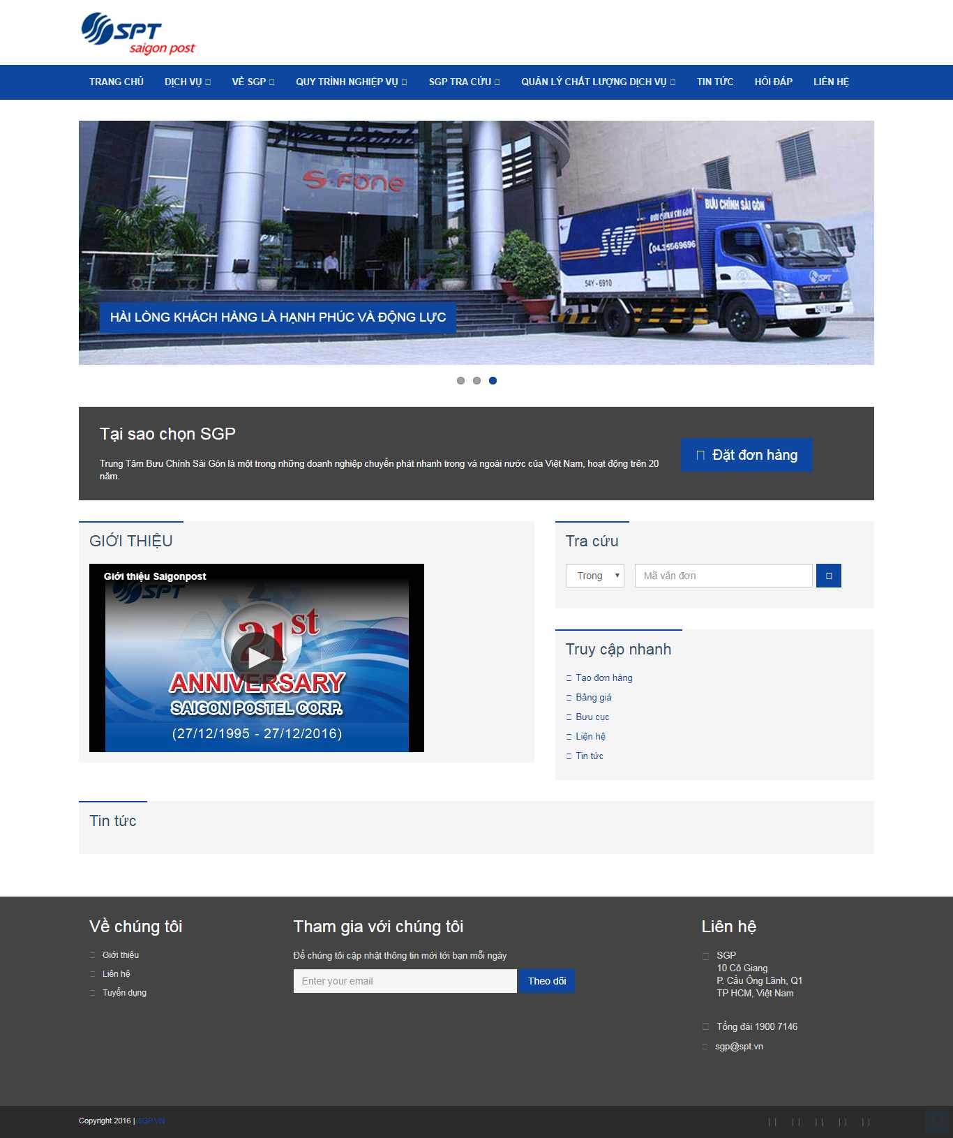 Thiết kế Website chuyển phát nhanh - saigonpost.vn - VietWebGroup.Vn