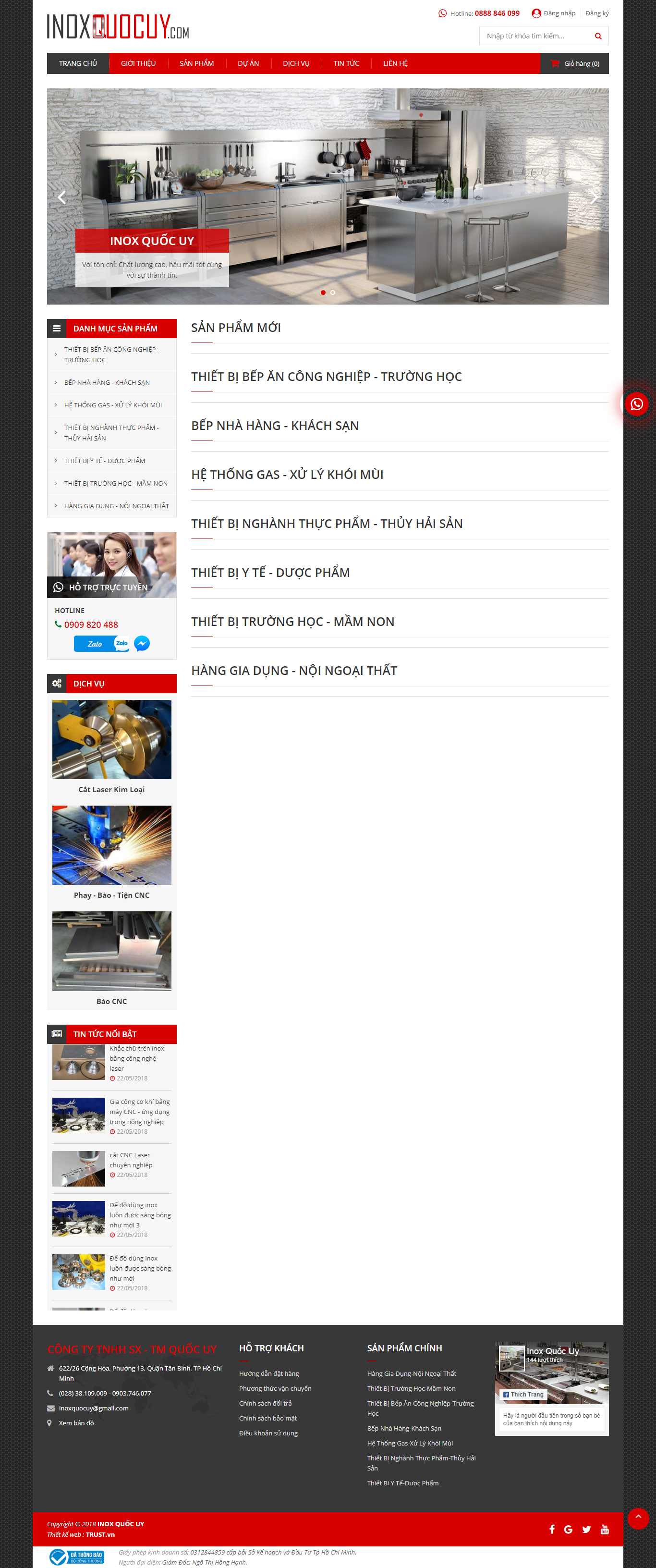 Thiết kế Website đồ dùng inox - inoxquocuy.com - VietWebGroup.Vn