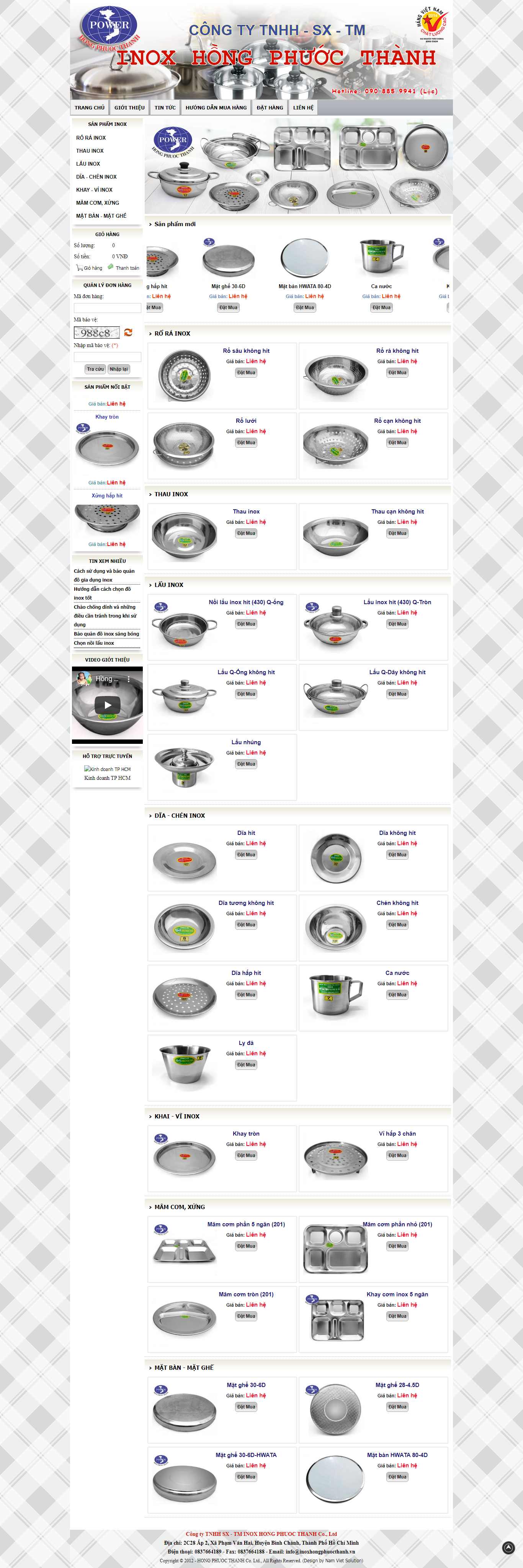 Thiết kế Website đồ dùng inox - inoxhongphuocthanh.vn - VietWebGroup.Vn