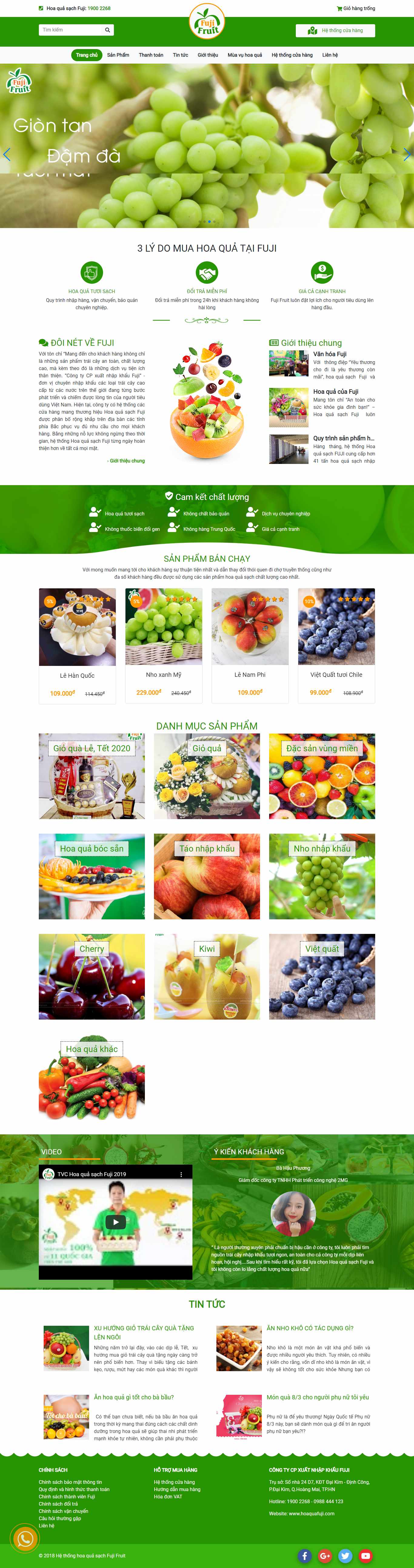 Thiết kế Website hoa quả sạch - hoaquafuji.com - VietWebGroup.Vn