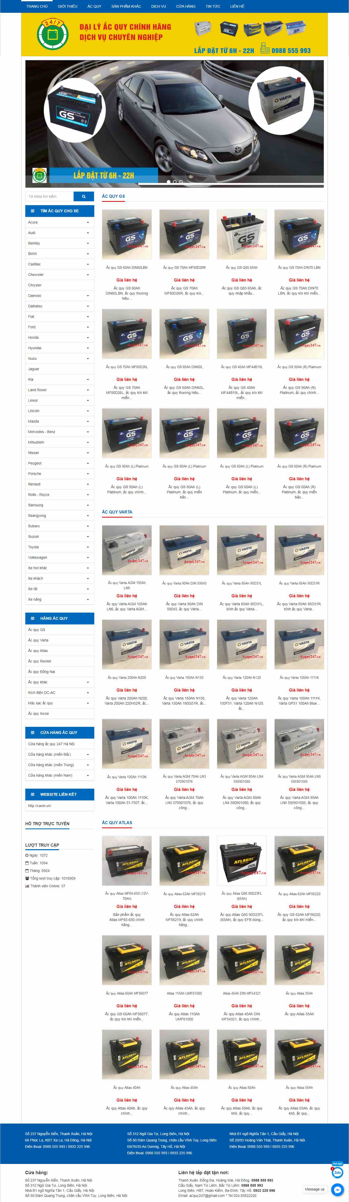 Thiết kế Website ắc quy - acquy247.vn - VietWebGroup.Vn