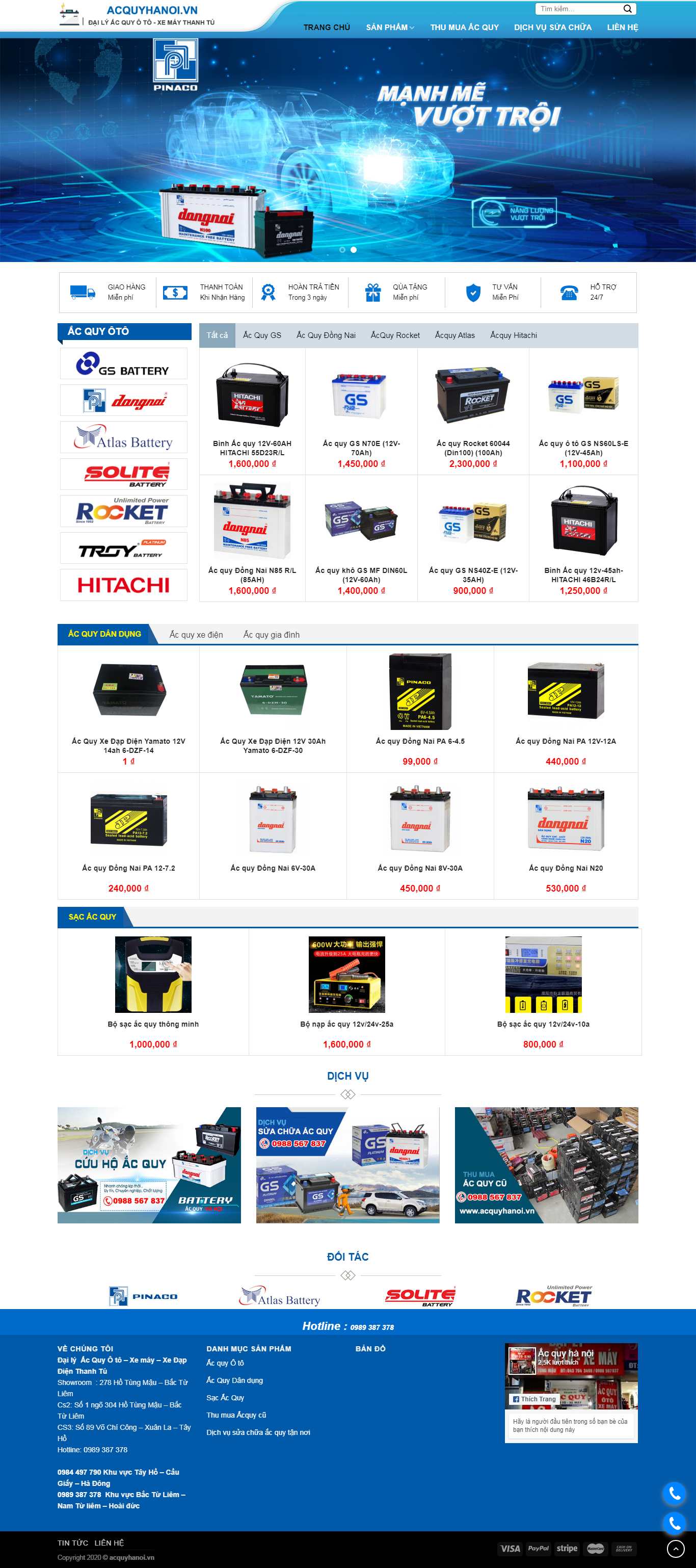 Thiết kế Website ắc quy - acquyhanoi.vn - VietWebGroup.Vn