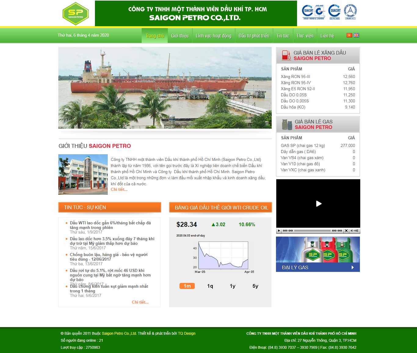 Thiết kế Website dầu khí - www.saigonpetro.com.vn - VietWebGroup.Vn