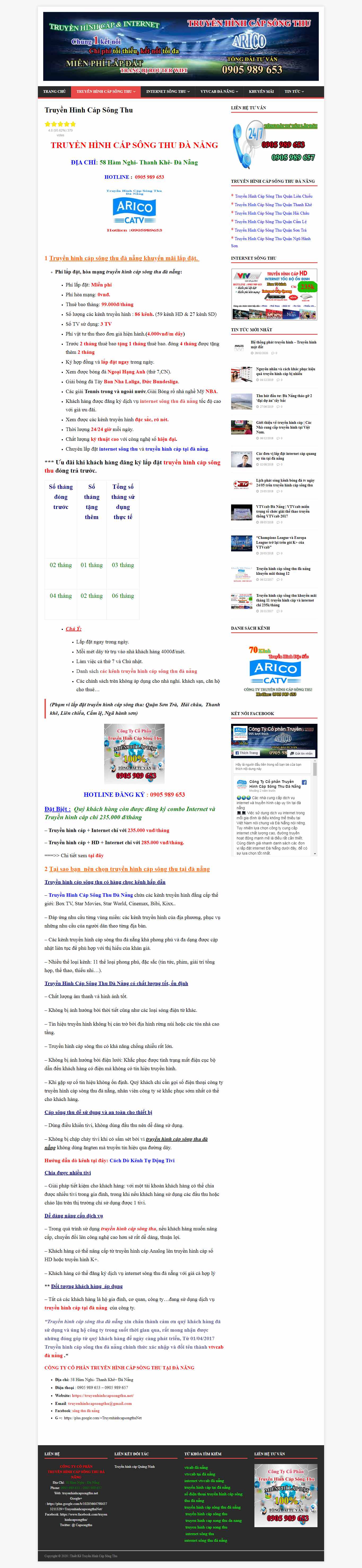 Thiết kế Website truyền hình - truyenhinhcapsongthu.net - VietWebGroup.Vn