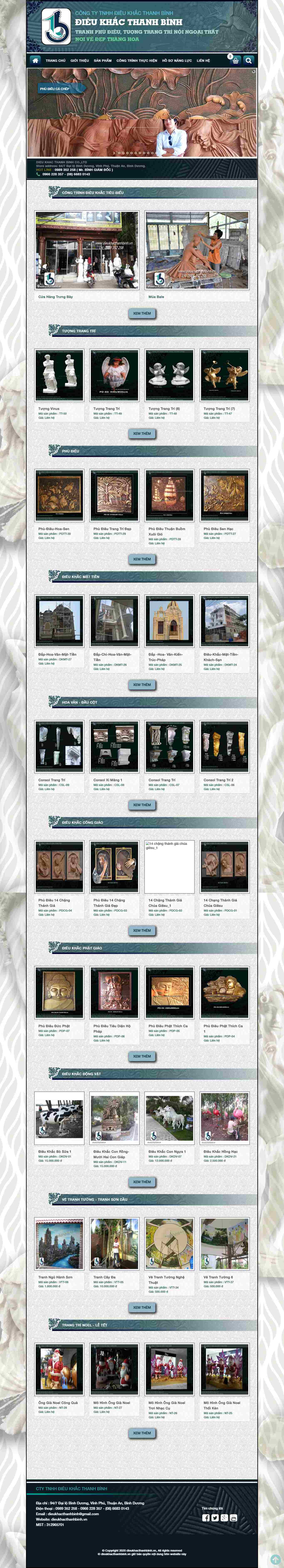 Thiết kế Website điêu khắc - dieukhacthanhbinh.vn - VietWebGroup.Vn