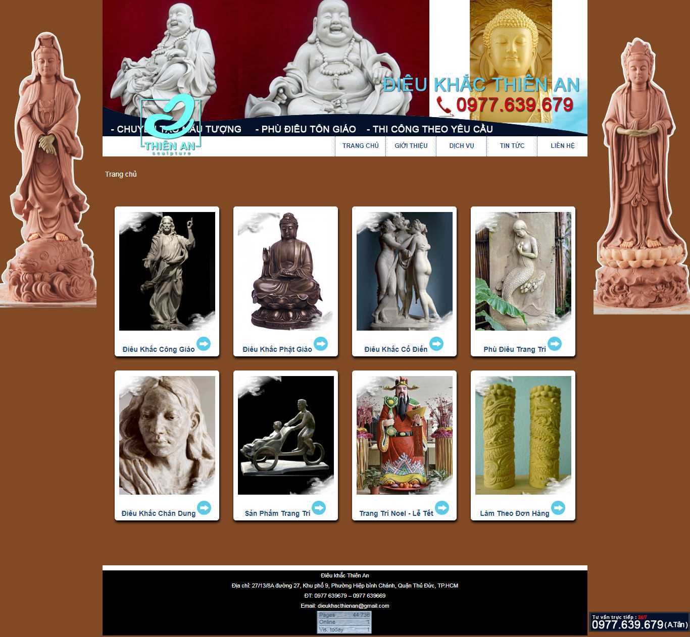 Thiết kế Website điêu khắc - dieukhacthienan.com - VietWebGroup.Vn