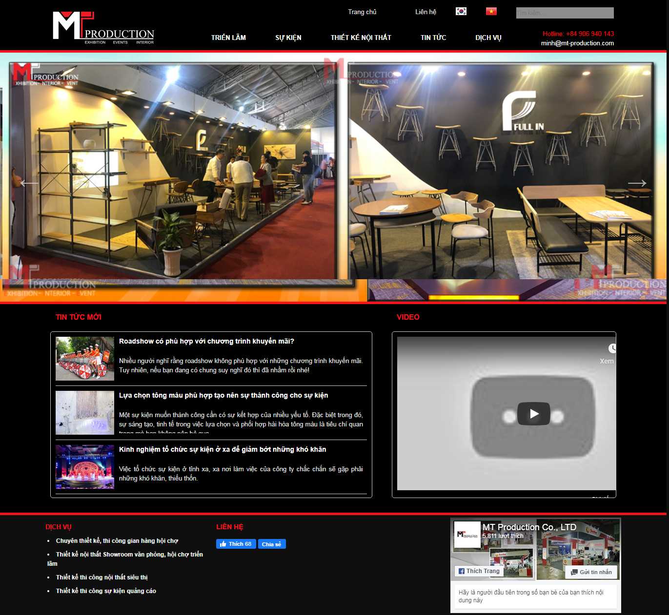 Thiết kế Website gian hàng - mt-production.com.vn - VietWebGroup.Vn