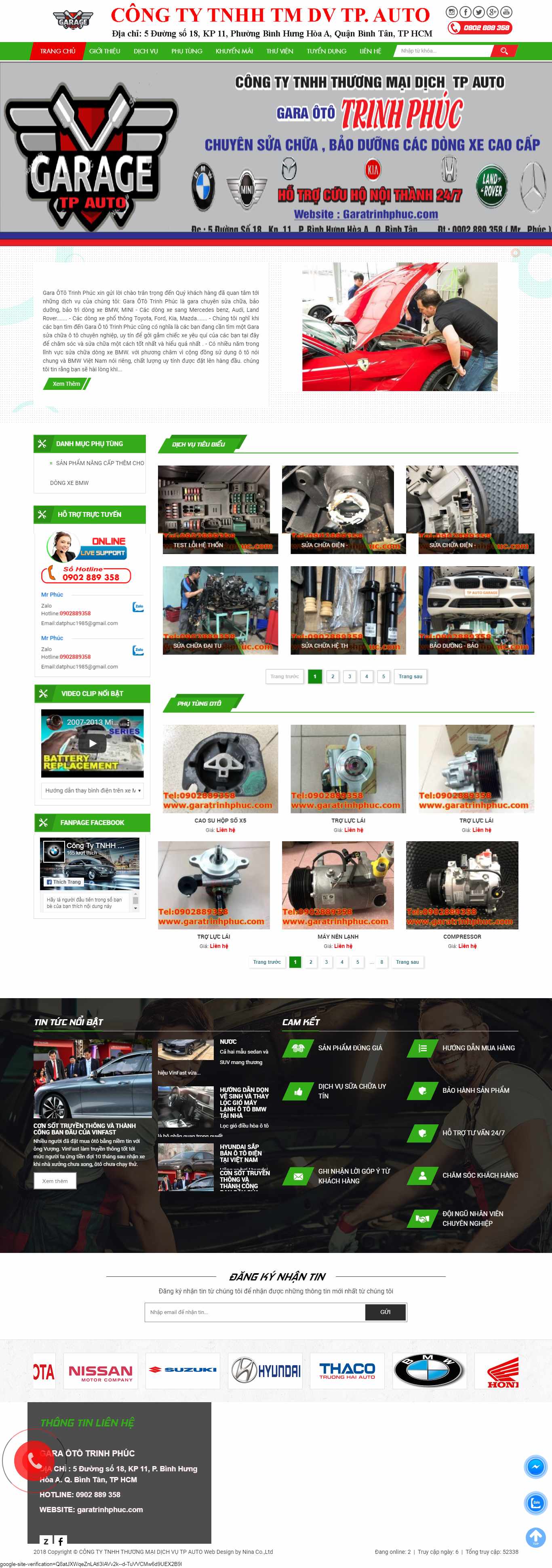 Thiết kế Website gara ô tô - garatrinhphuc.com - VietWebGroup.Vn