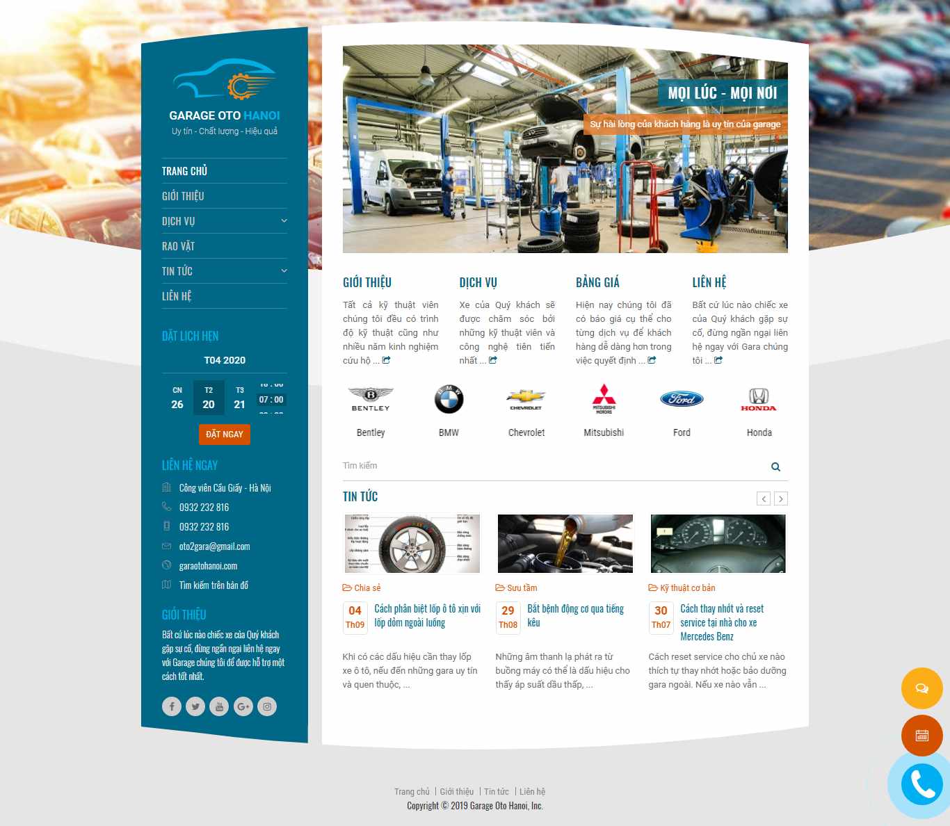 Thiết kế Website gara ô tô - garaotohanoi.com - VietWebGroup.Vn
