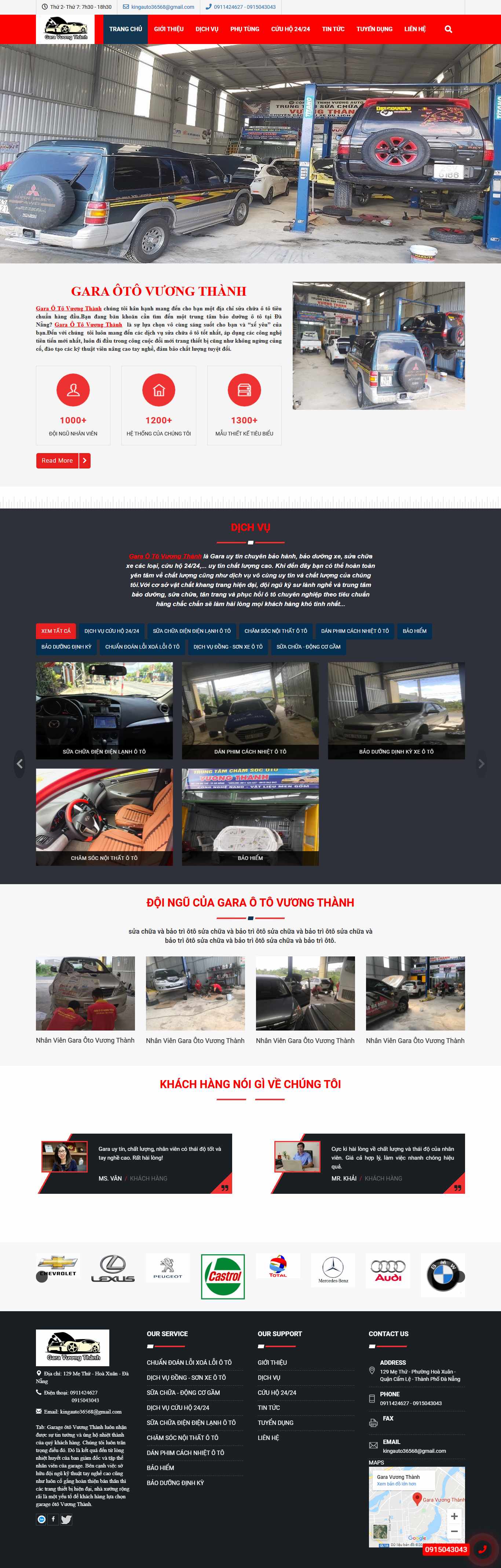 Thiết kế Website gara ô tô - www.garavuongthanh.com - VietWebGroup.Vn