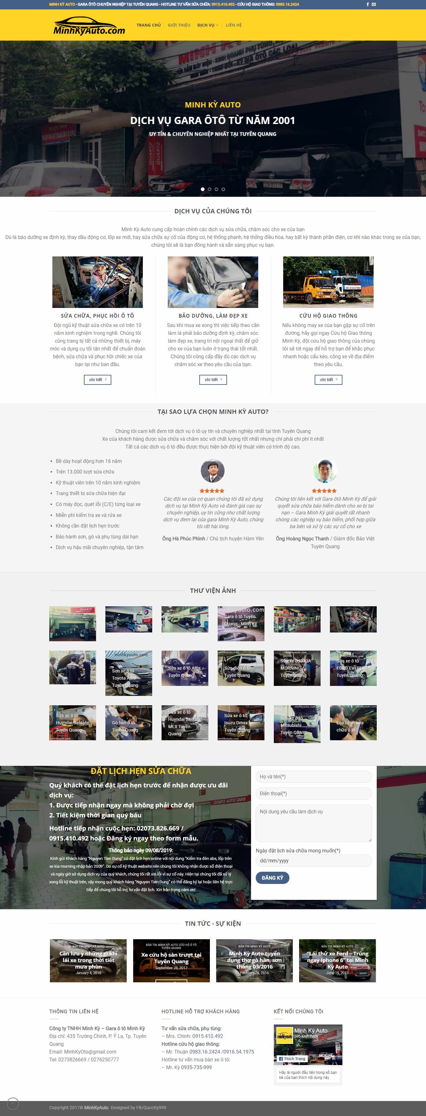 Thiết kế Website gara ô tô - minhkyauto.com - VietWebGroup.Vn