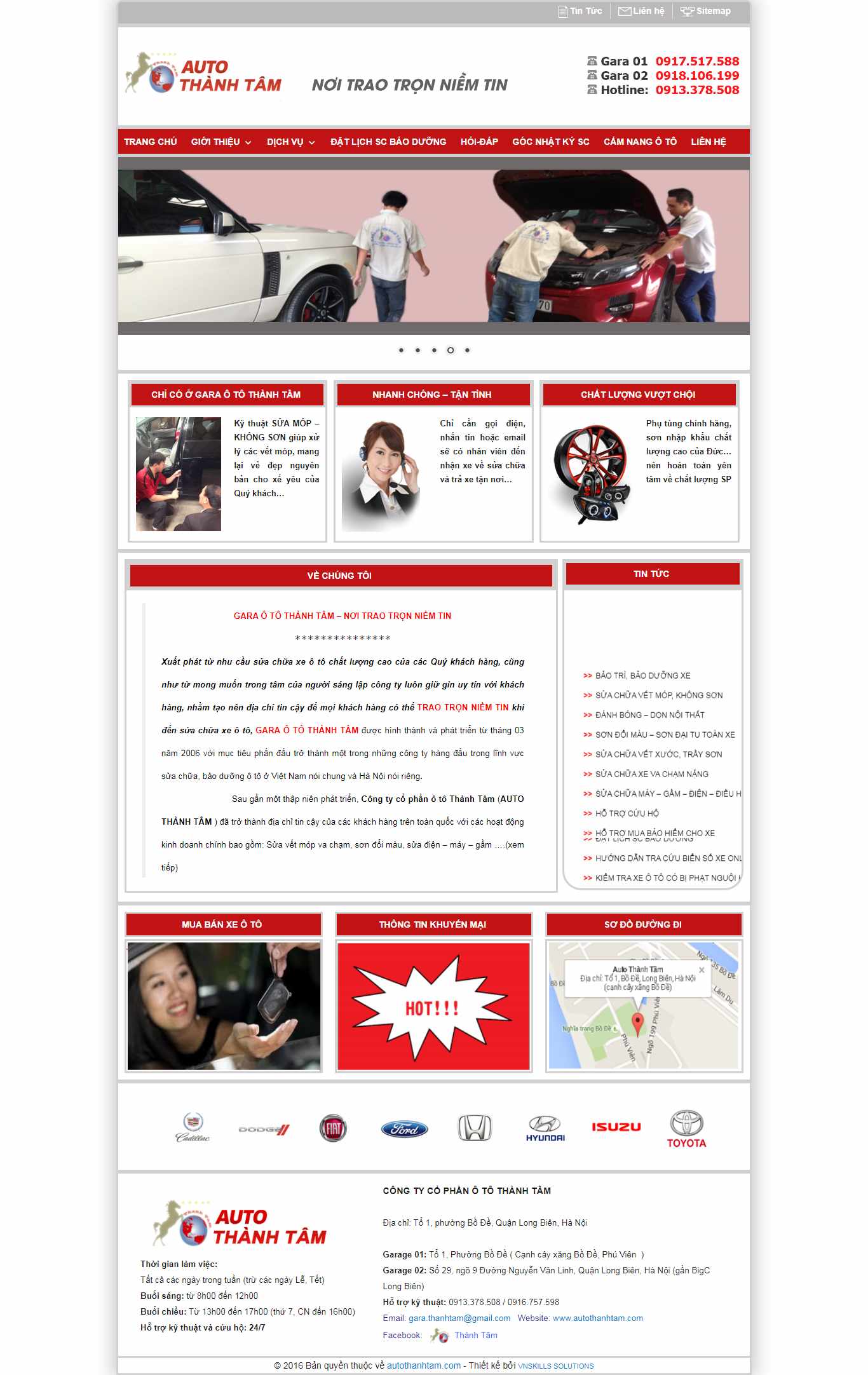 Thiết kế Website gara ô tô - autothanhtam.com - VietWebGroup.Vn