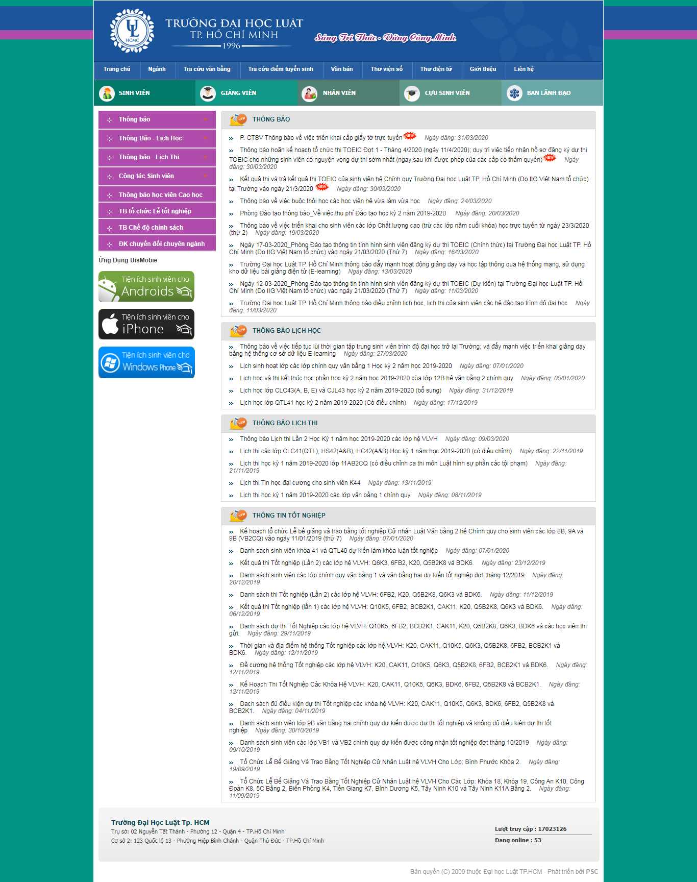 Thiết kế Website đào tạo - daotao.hcmulaw.edu.vn - VietWebGroup.Vn