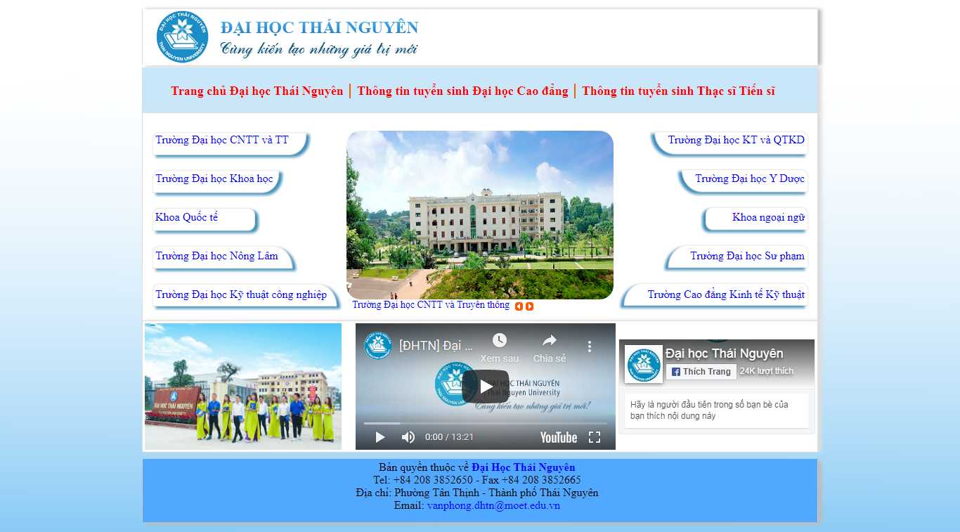 Thiết kế Website đào tạo - daotao.tnu.edu.vn - VietWebGroup.Vn
