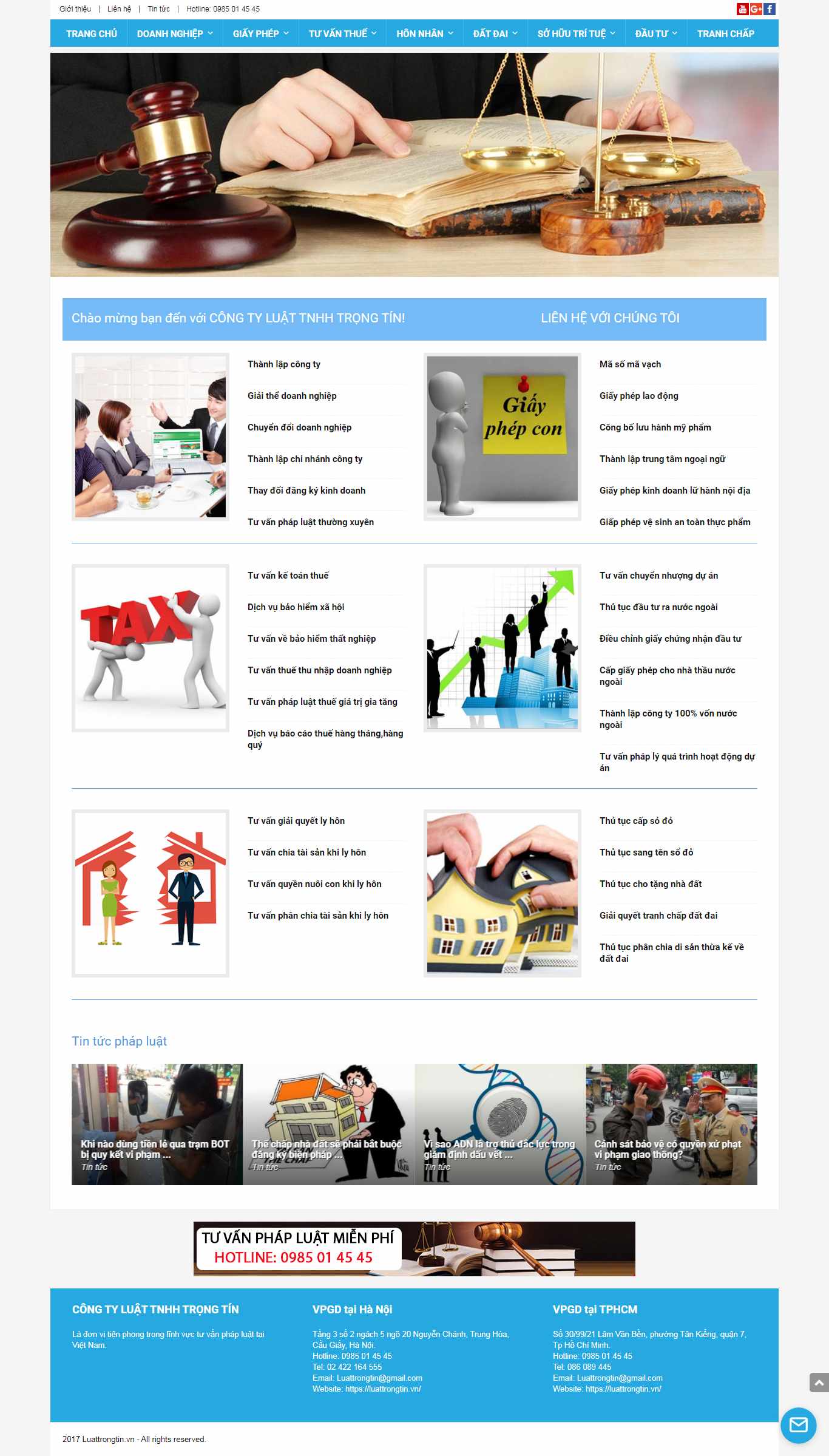 Thiết kế Website công ty luật - luattrongtin.vn - VietWebGroup.Vn