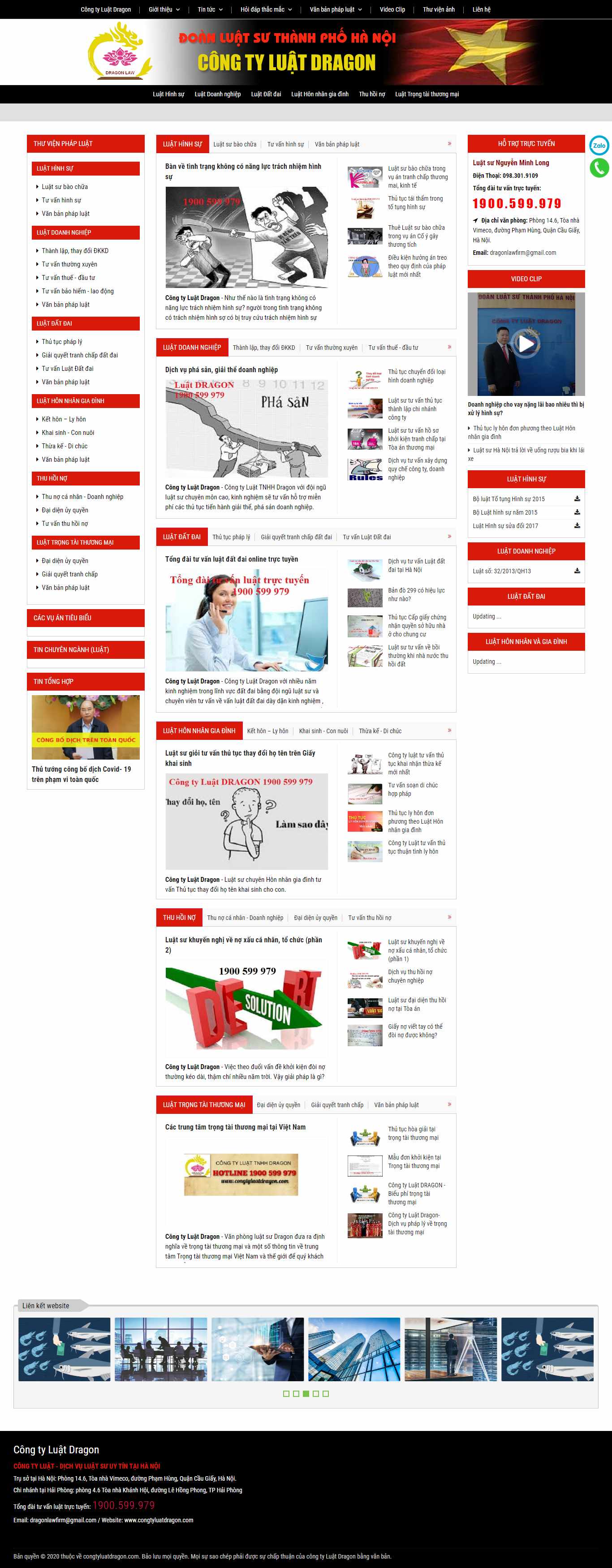 Thiết kế Website công ty luật - congtyluatdragon.com - VietWebGroup.Vn